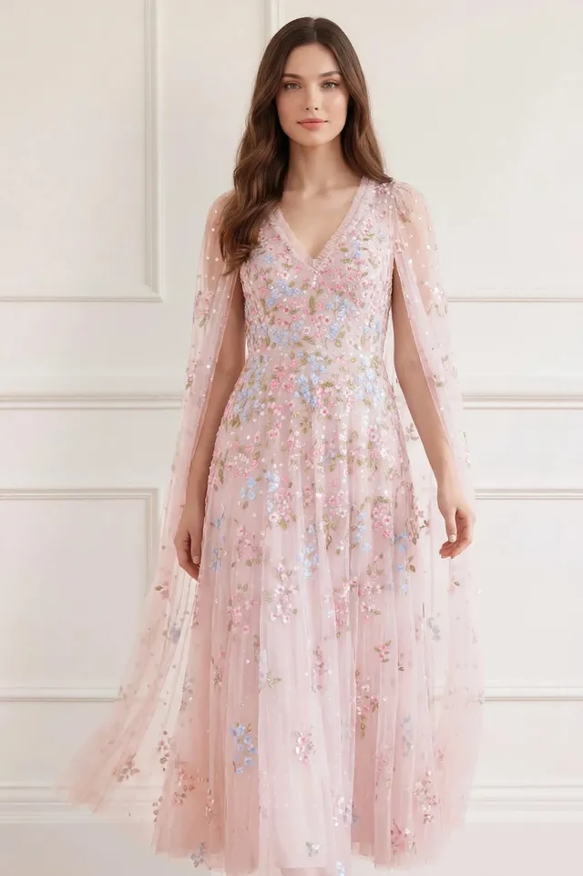 Needle & Thread Versailles Ditsy Ankle Gown suknia kwiatowa
