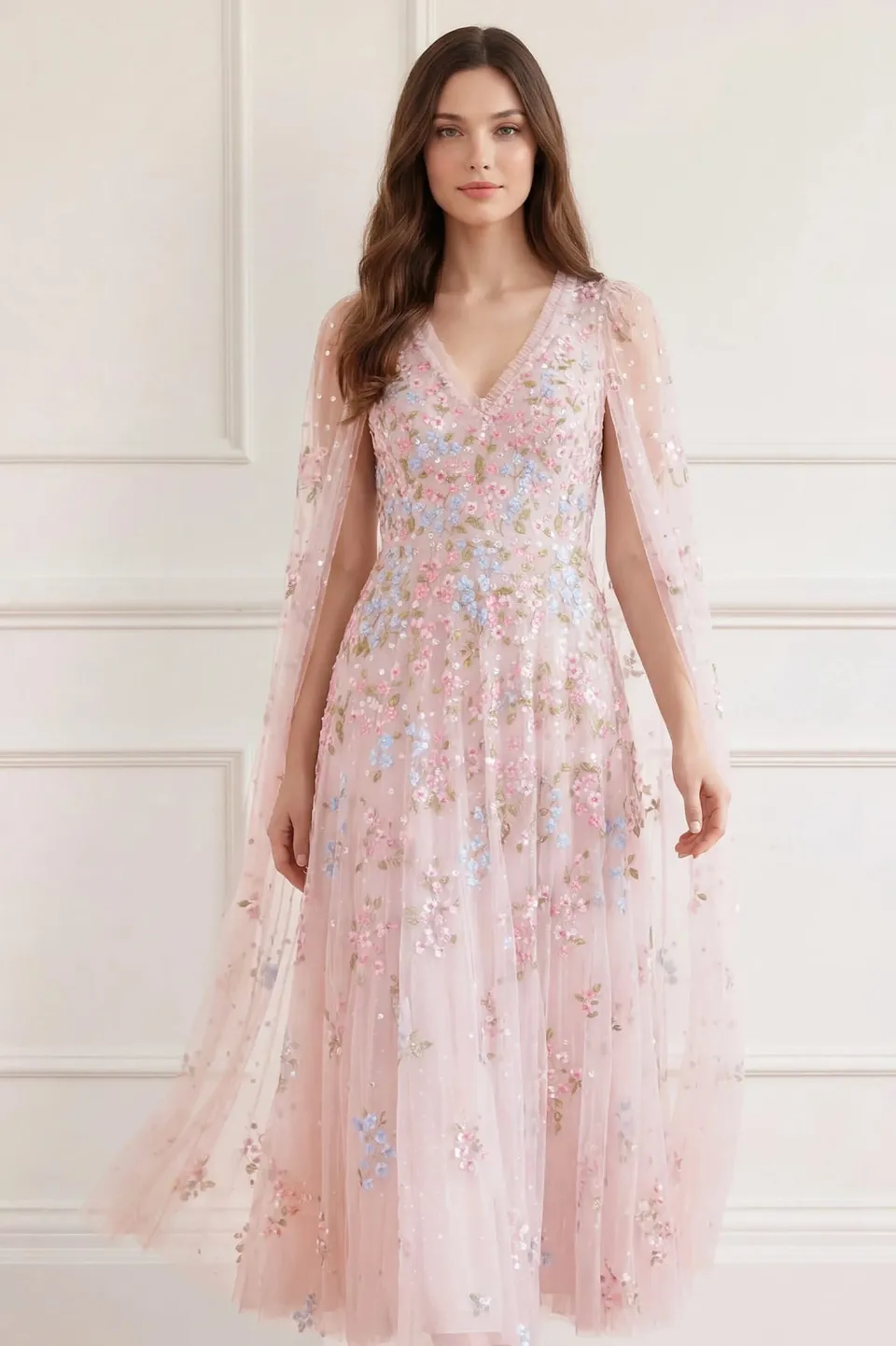 Needle & Thread Versailles Ditsy Ankle Gown suknia kwiatowa