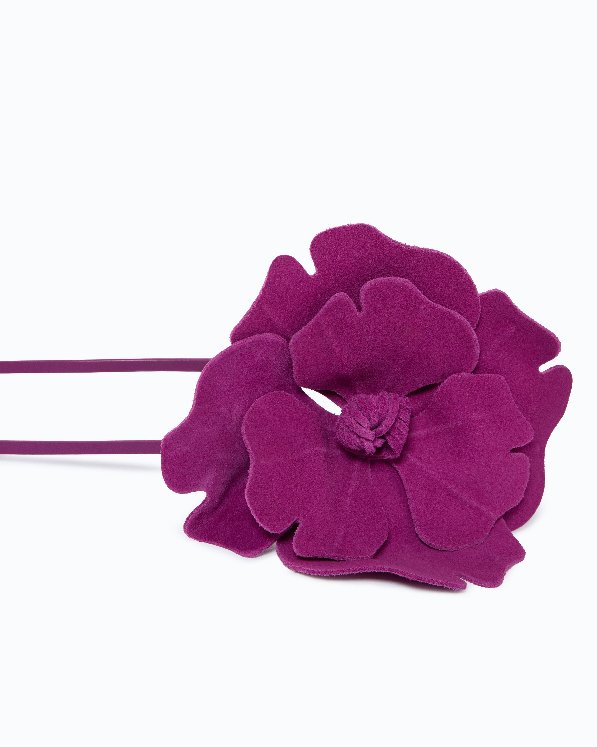 Pinko Flower Belt pasek skórzany czerwony kwiat