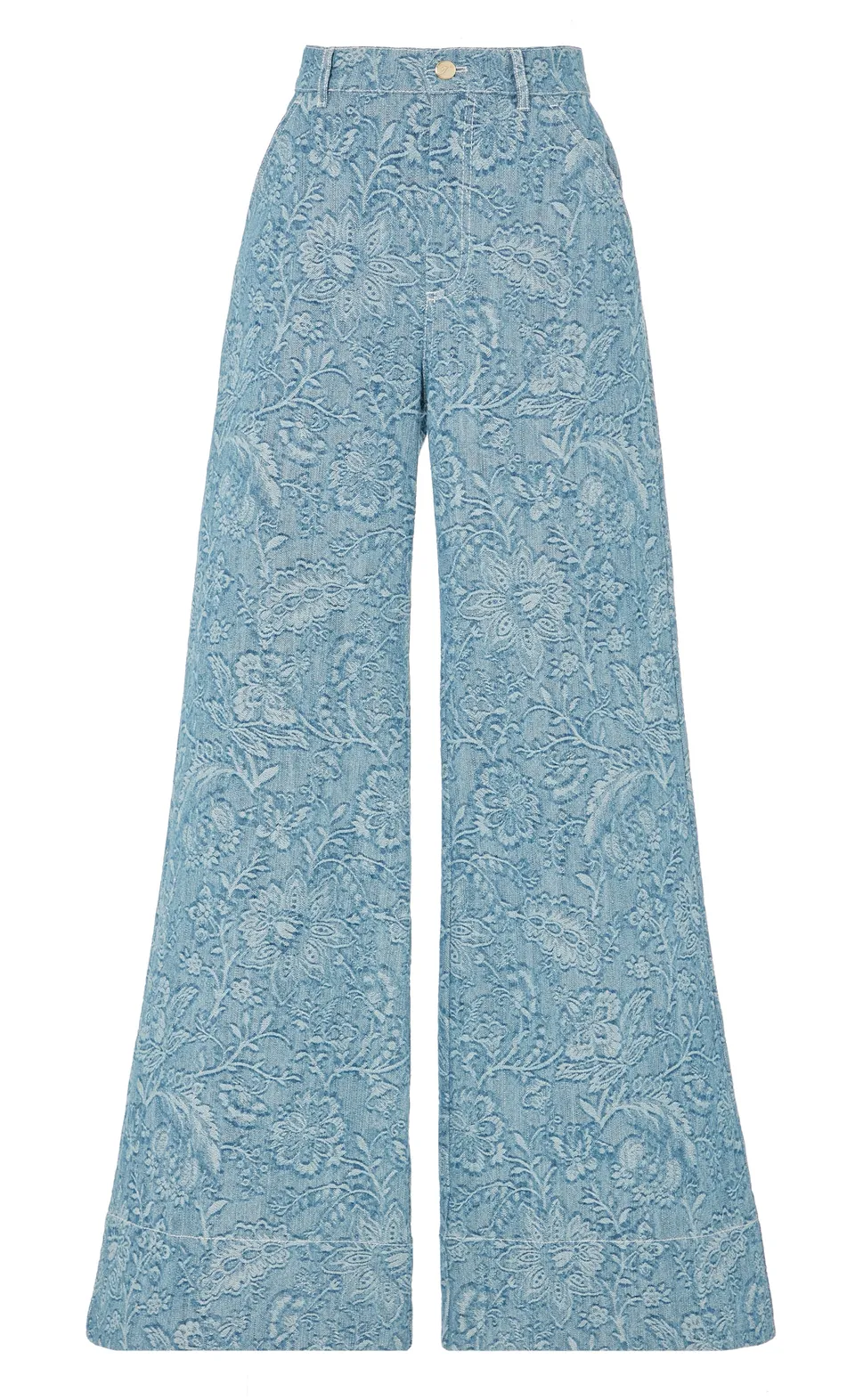 Temperley London Francis spodnie jeansowe niebieskie wide-leg