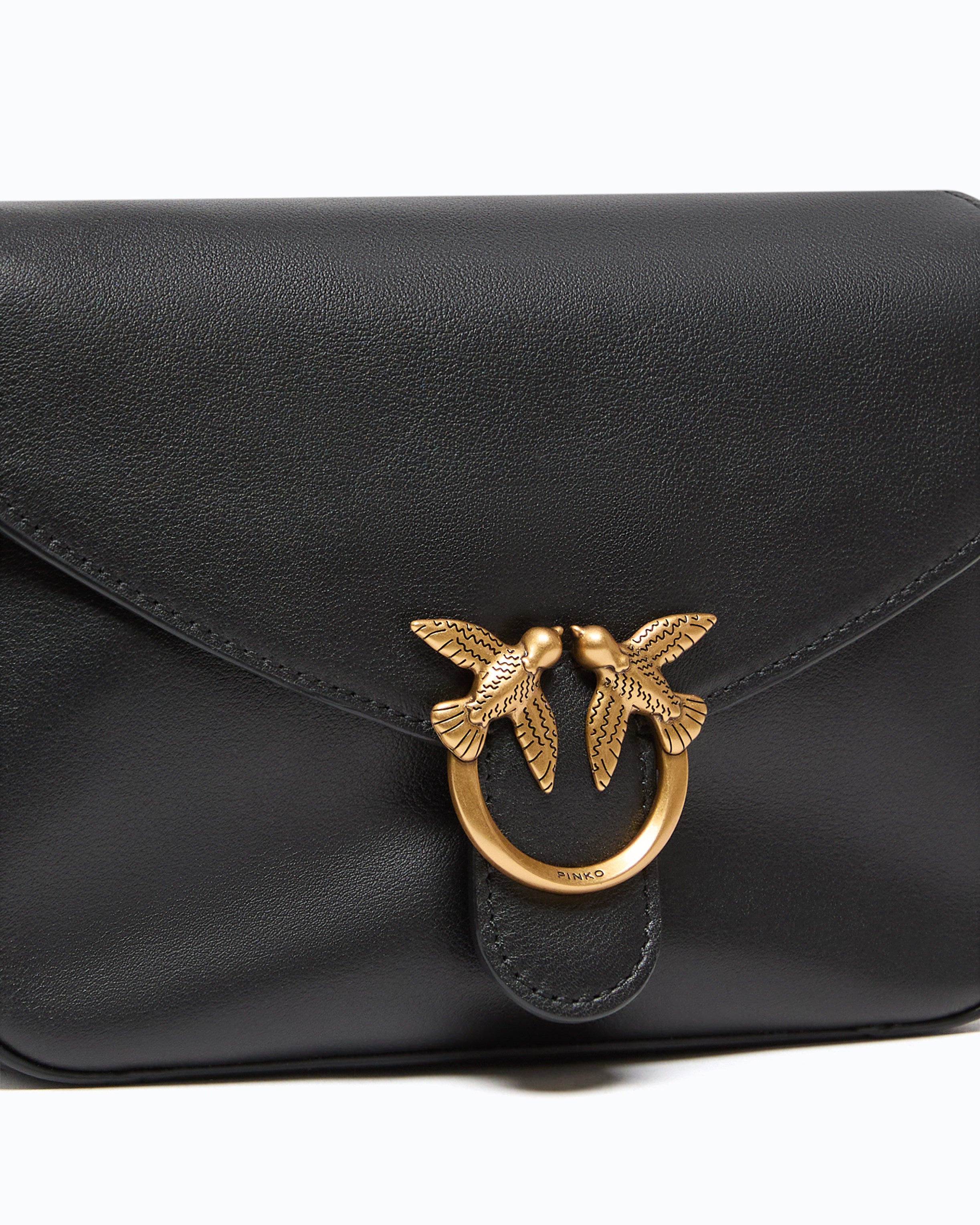 Pinko Love Satchel mała torebka skórzana czarna