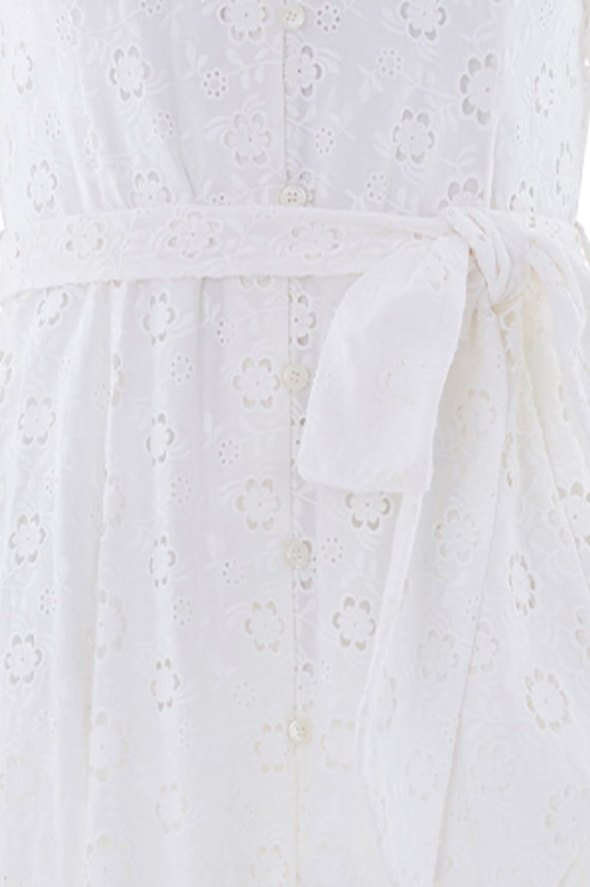 Needle & Thread Romilly sukienka koszulowa White bawełniana