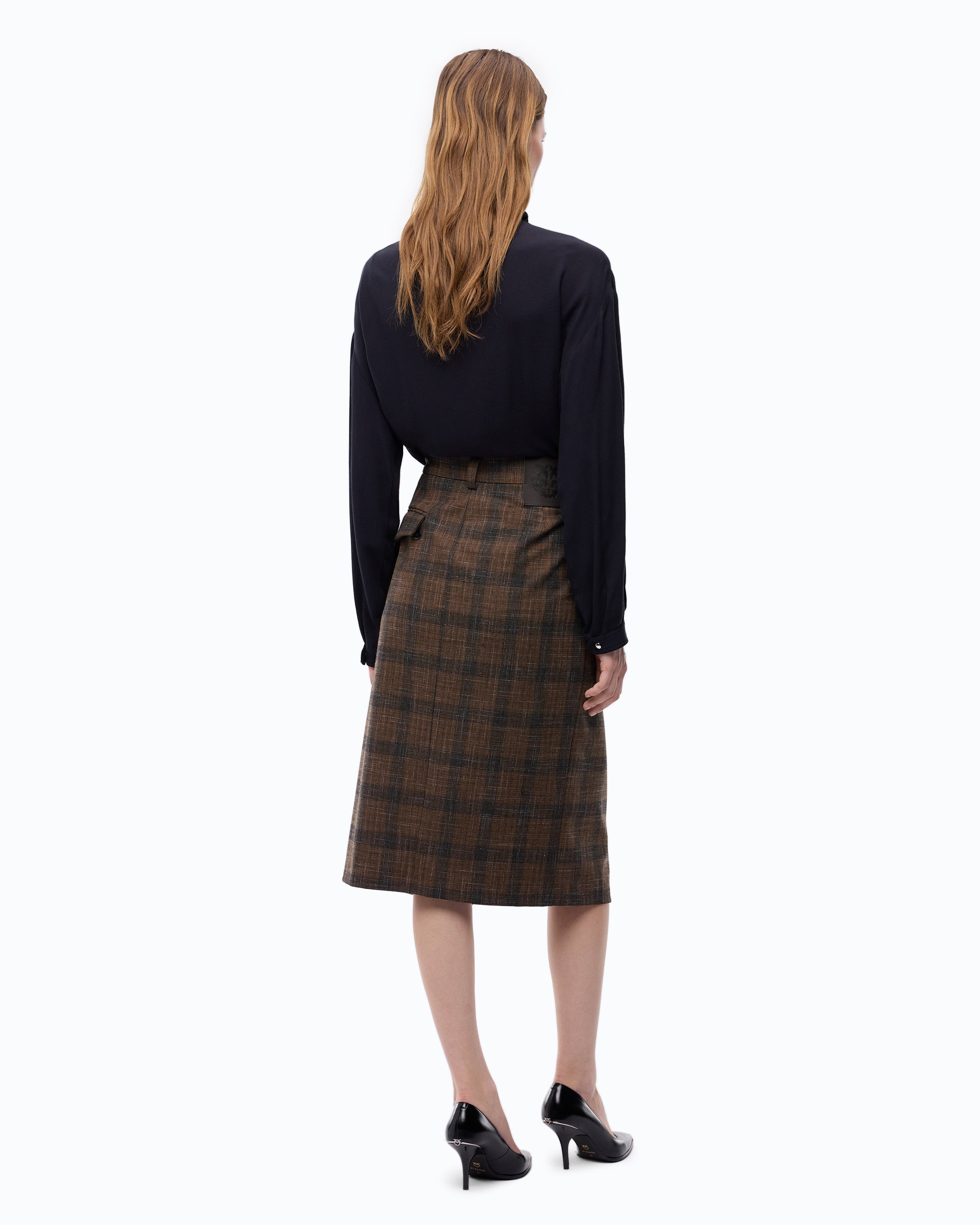 Pinko Marzemino Skirt spódnica kopertowa w kratę