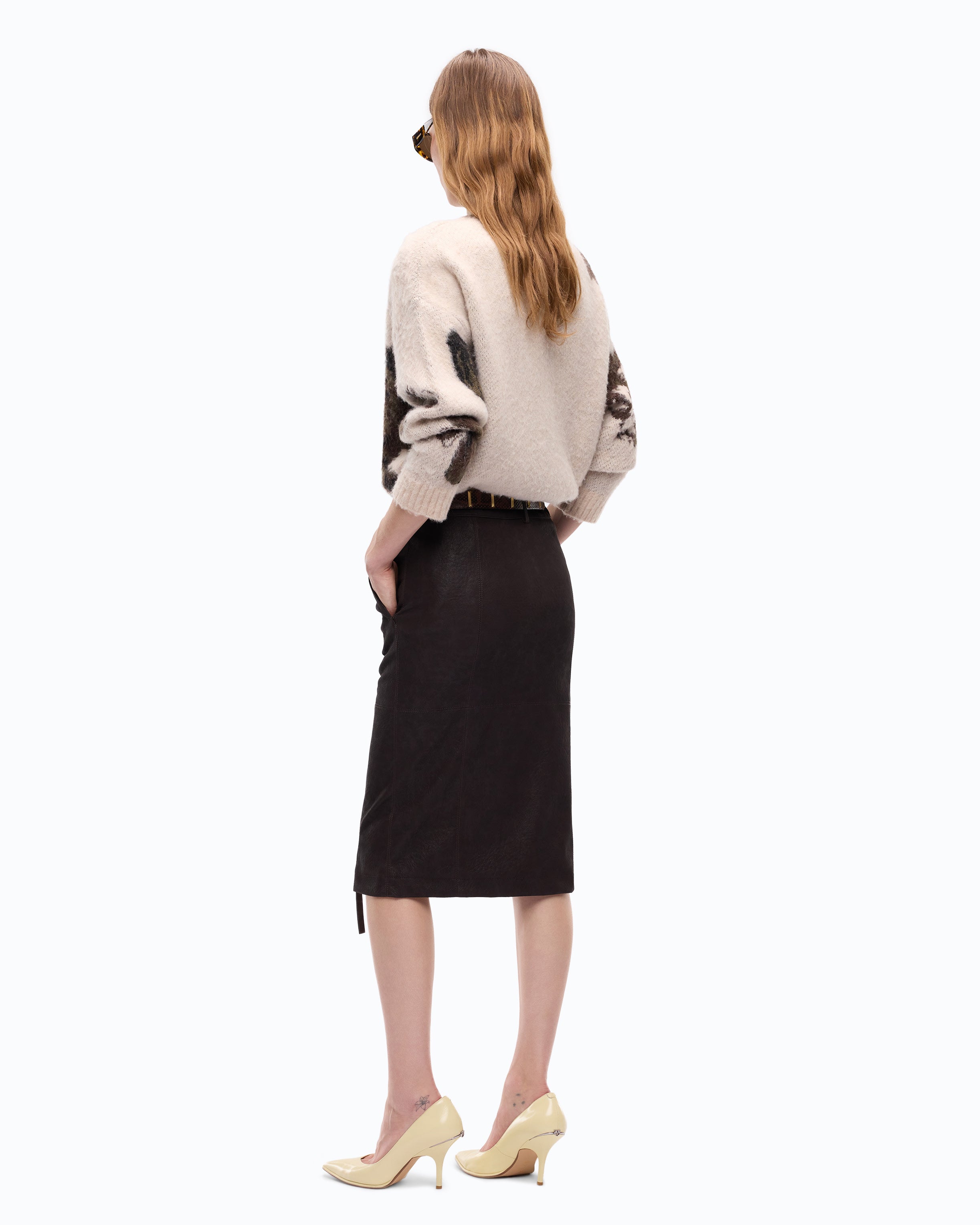 Pinko Montiano Skirt spódnica brązowa midi