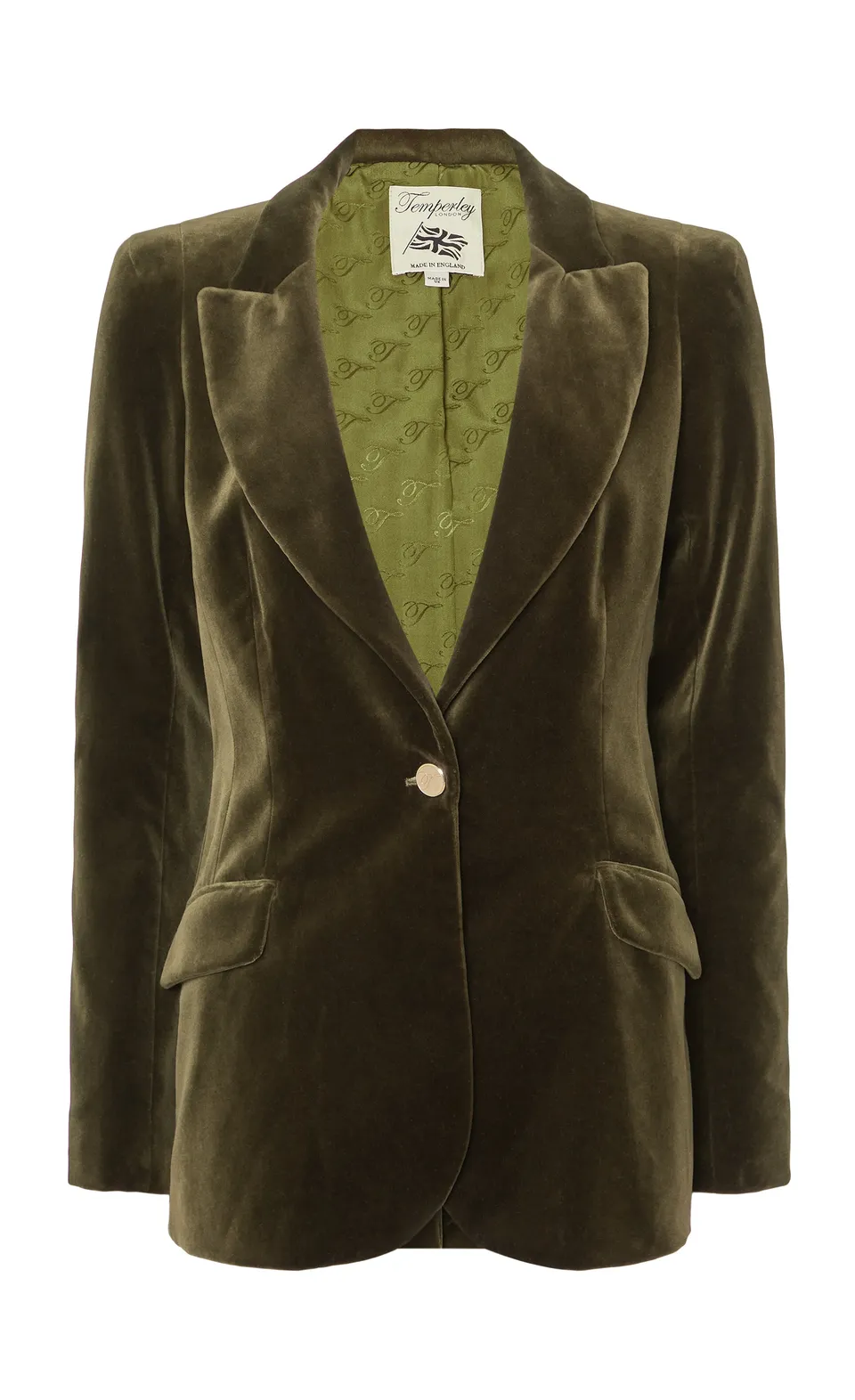 Temperley London Clove marynarka aksamitna Militare taliowana