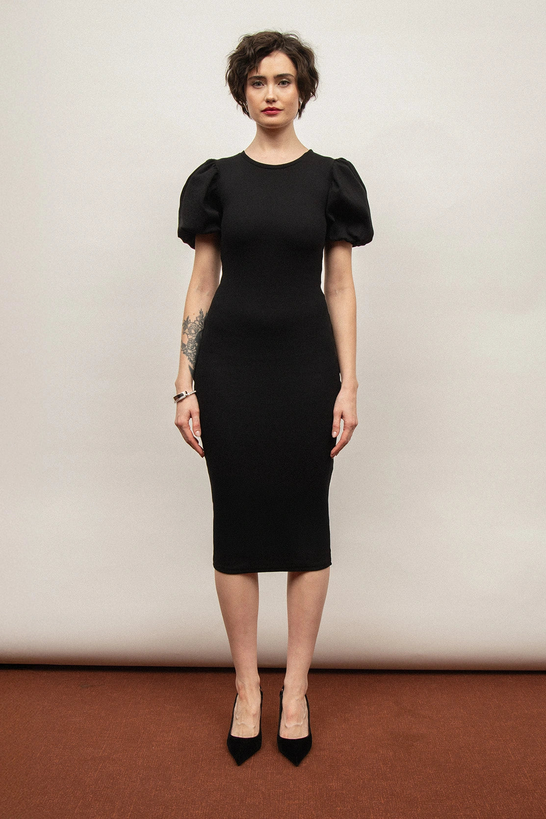 Nudyess Susan sukienka midi bufki Black