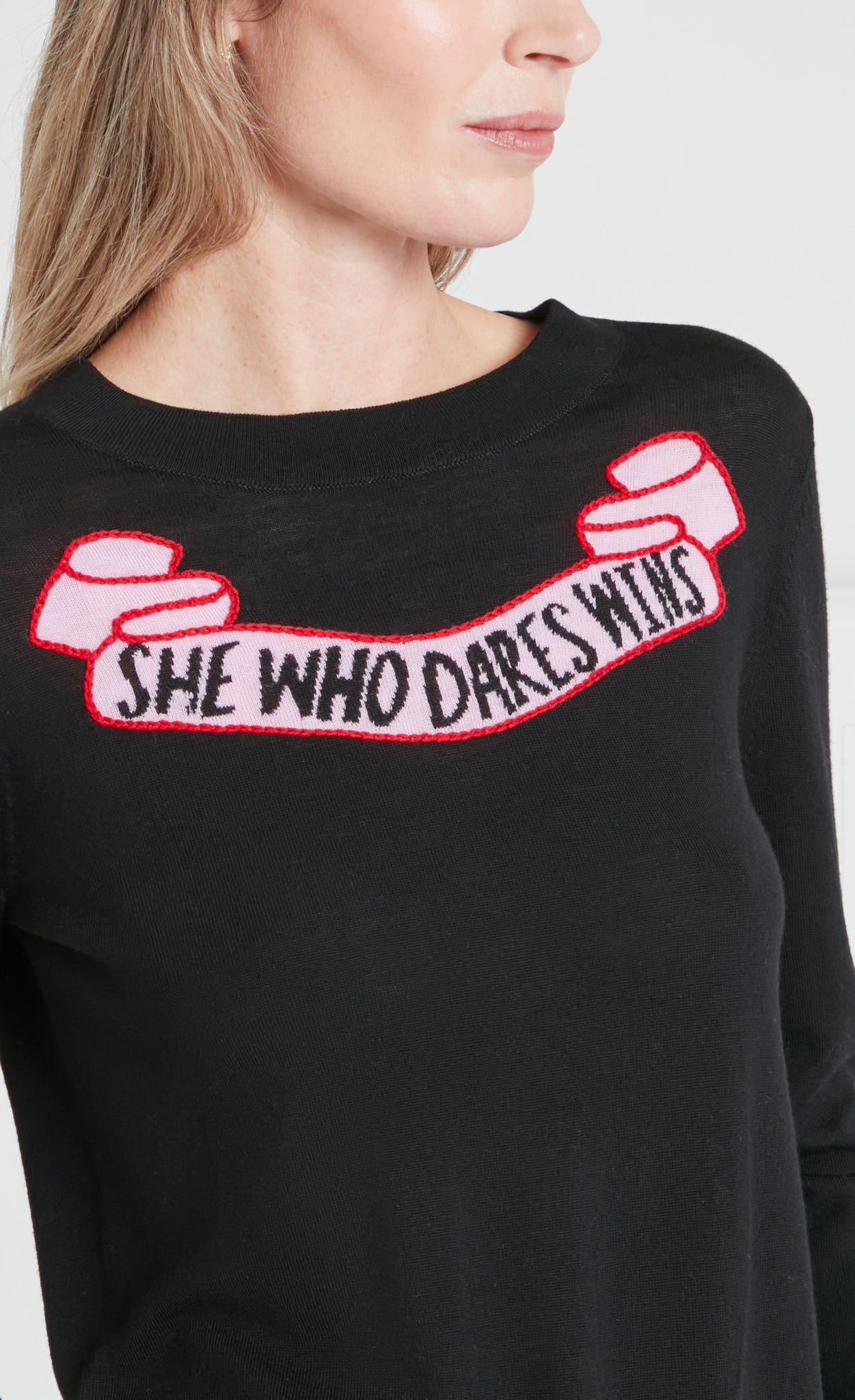 Temperley London She Who Dares sweter czarny merino