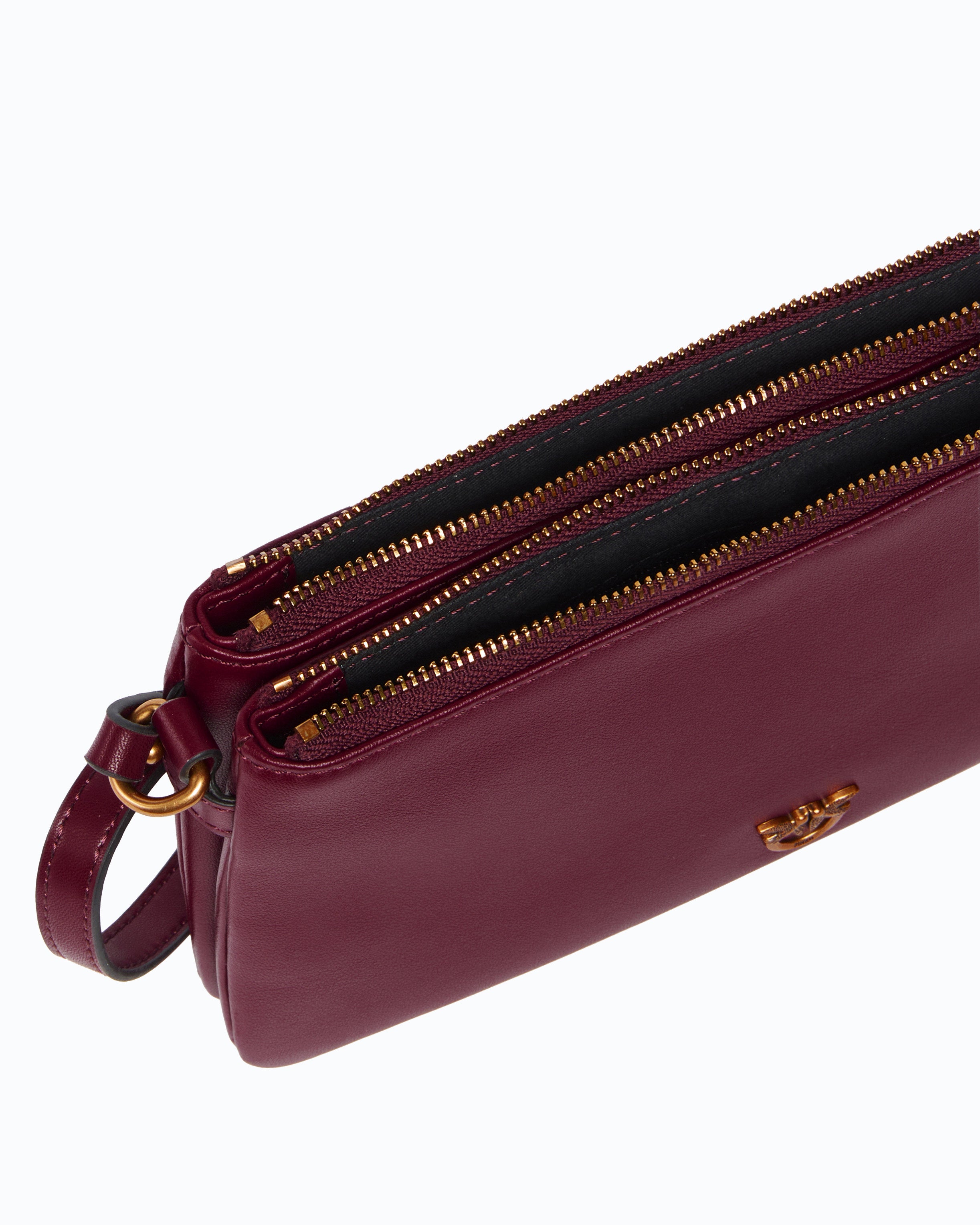 Pinko Double Mini torebka brązowa skórzana