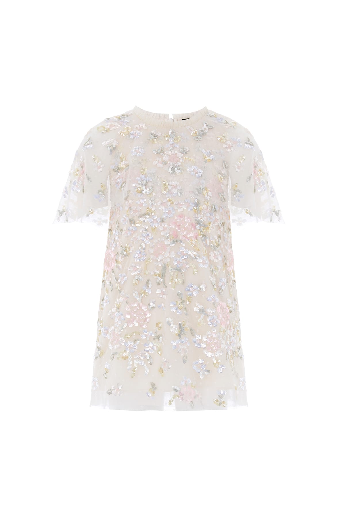 Needle & Thread Peony Bouquet Sequin Cape sukienka kremowa cekiny