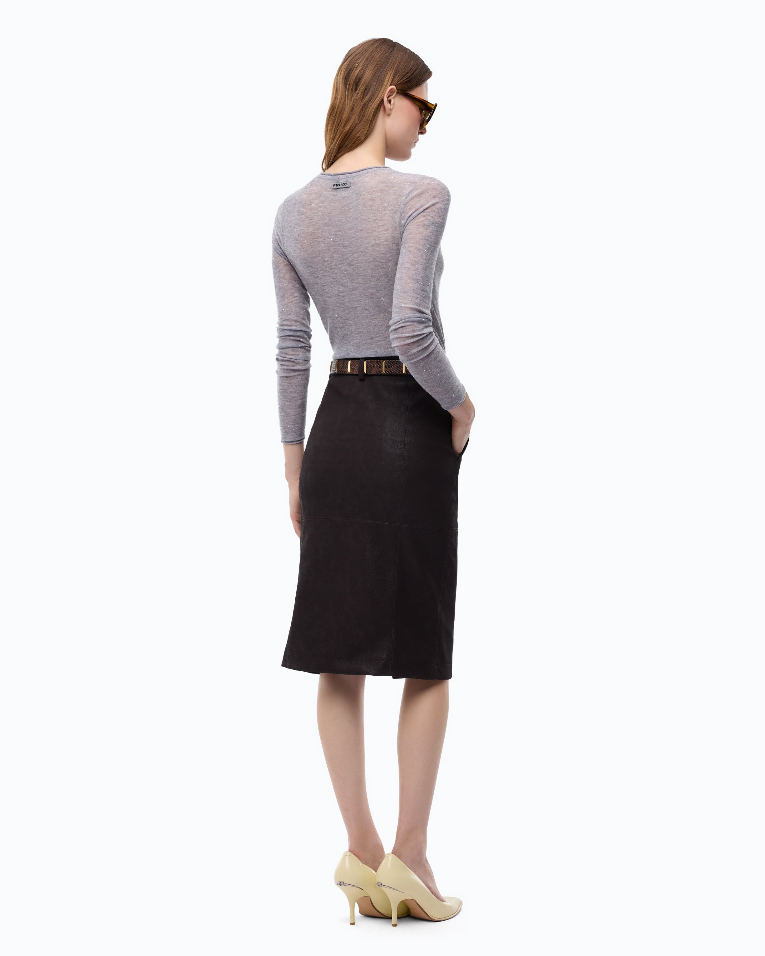 Pinko Pico sweter wełniany z cekinami