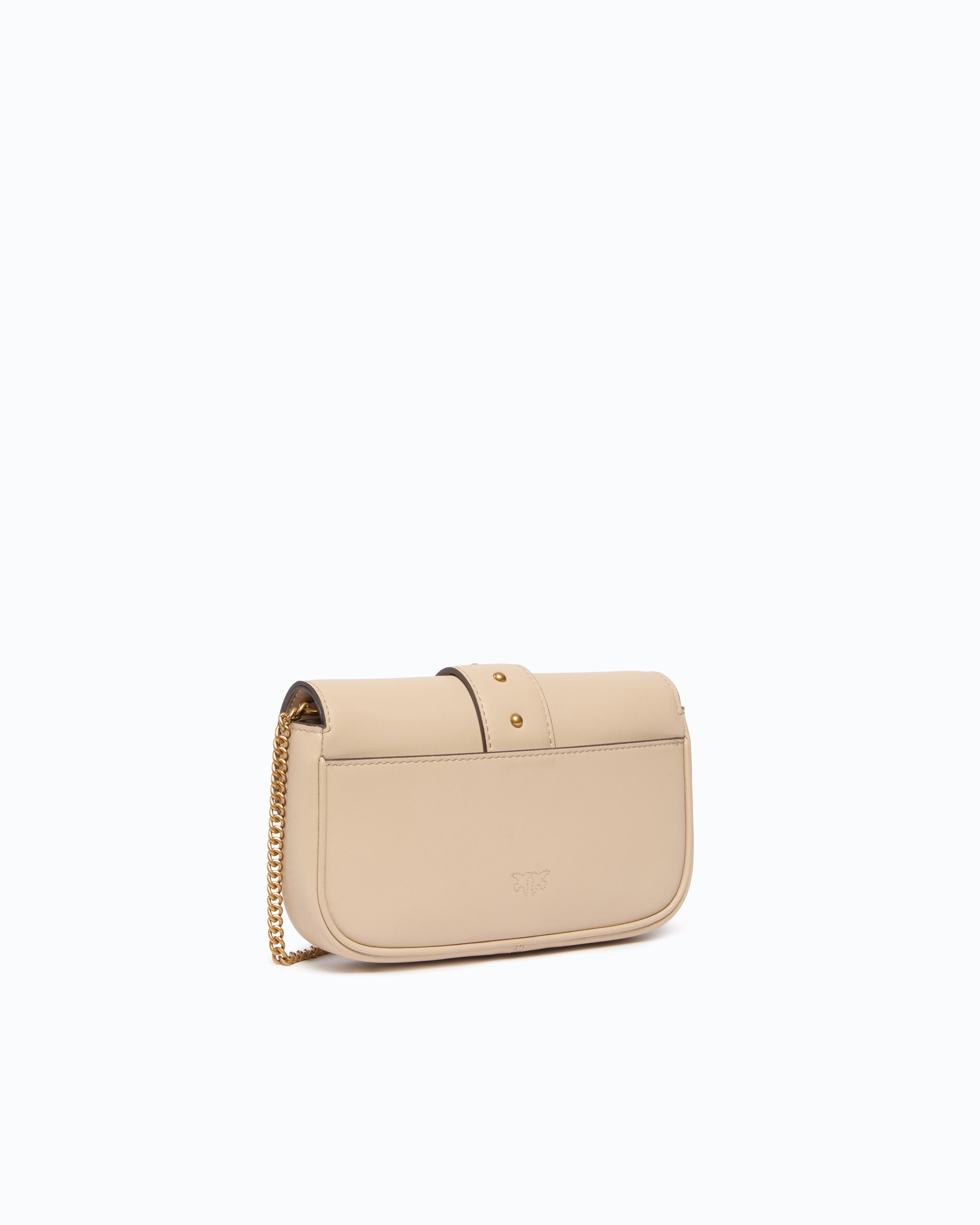 Pinko Love Bag Pocket torebka beżowa skórzana