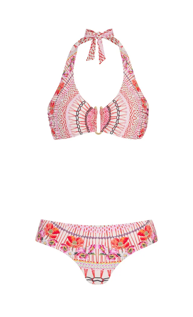 Temperley London Pomegranate góra bikini Pink Mix miseczka D