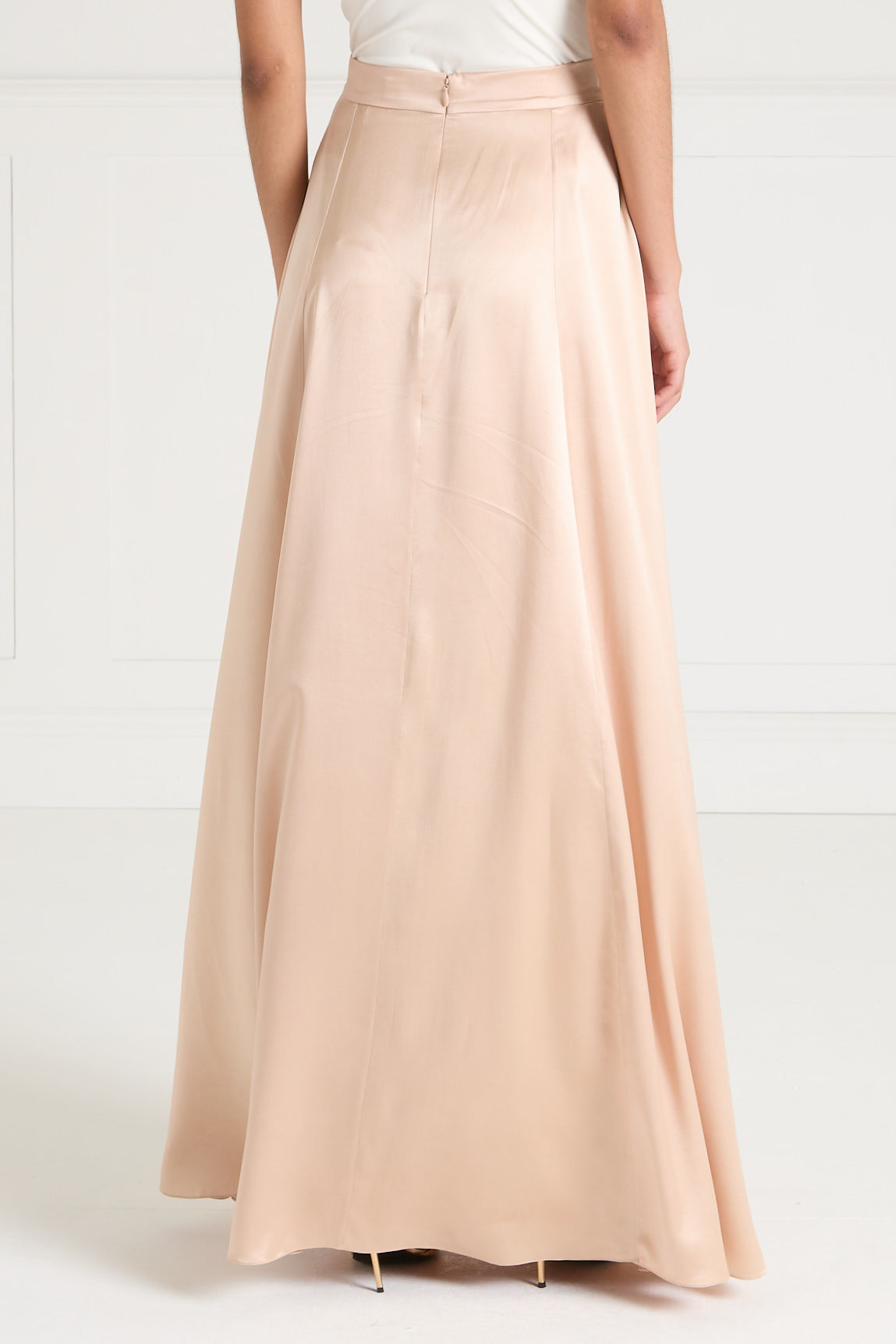 Temperley London Amerie spódnica satynowa Champagne długa