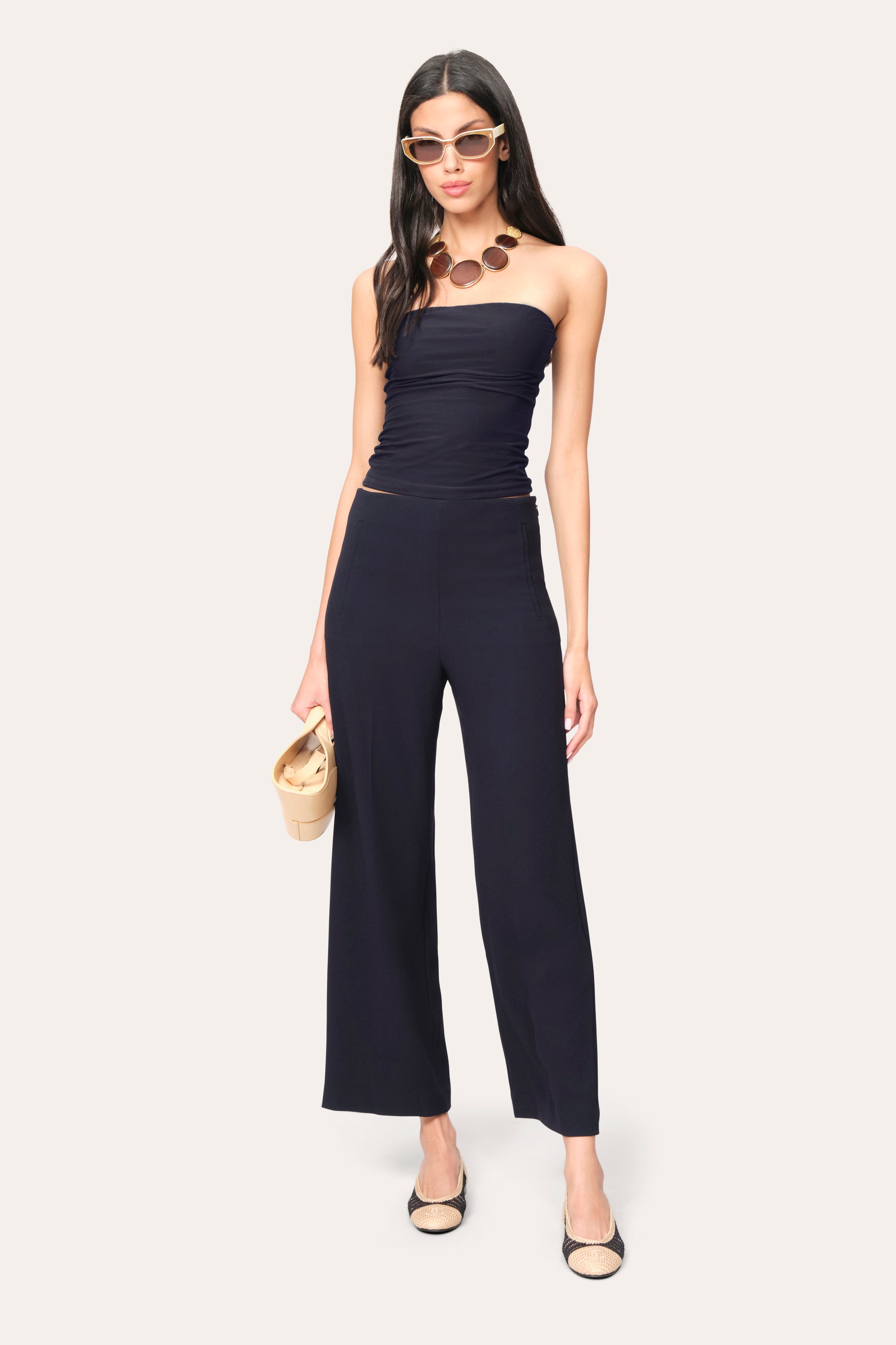 Elie Tahari Overlay Pant spodnie szerokie Stargazer