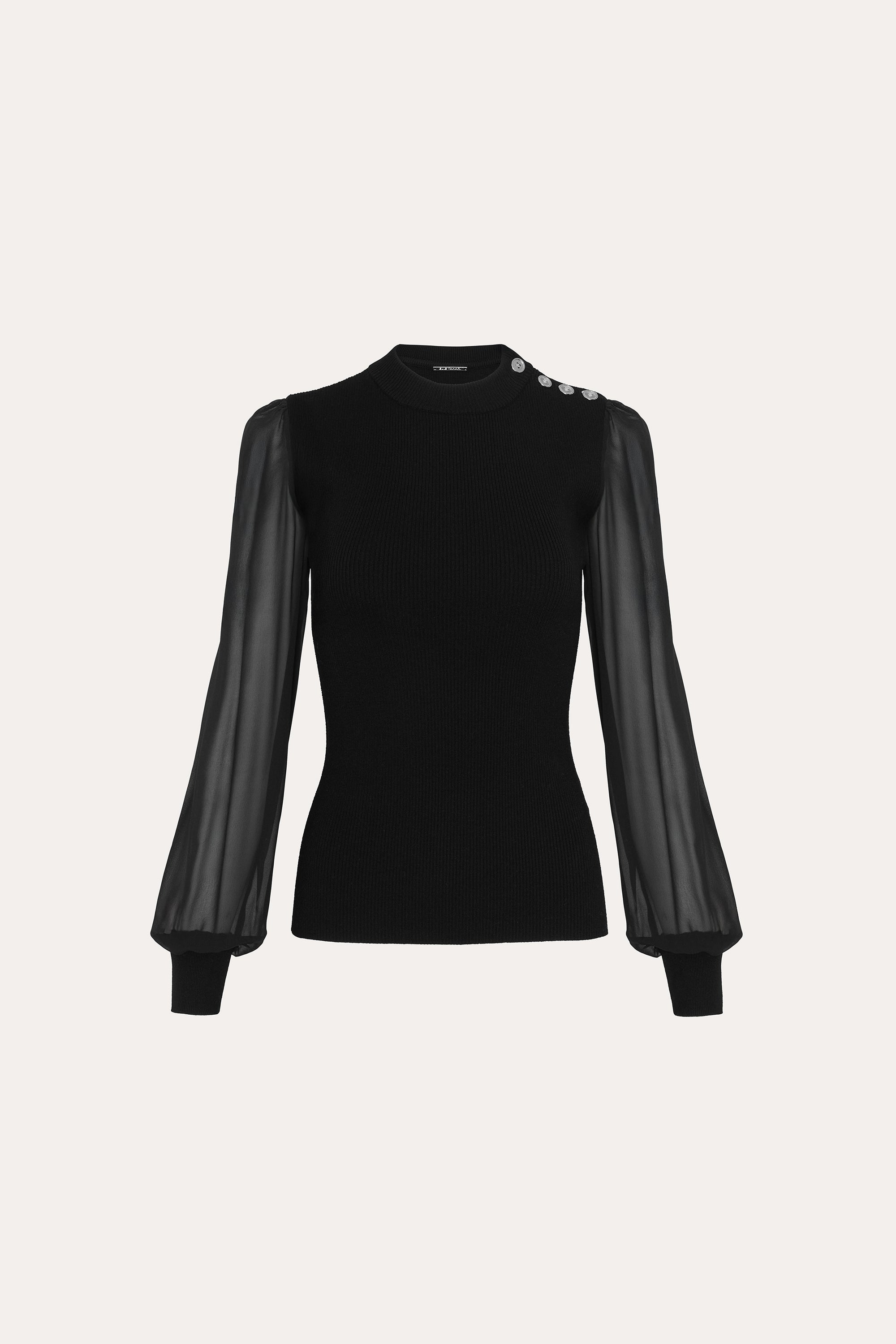 Elie Tahari Chiffon sweter dzianinowy Black