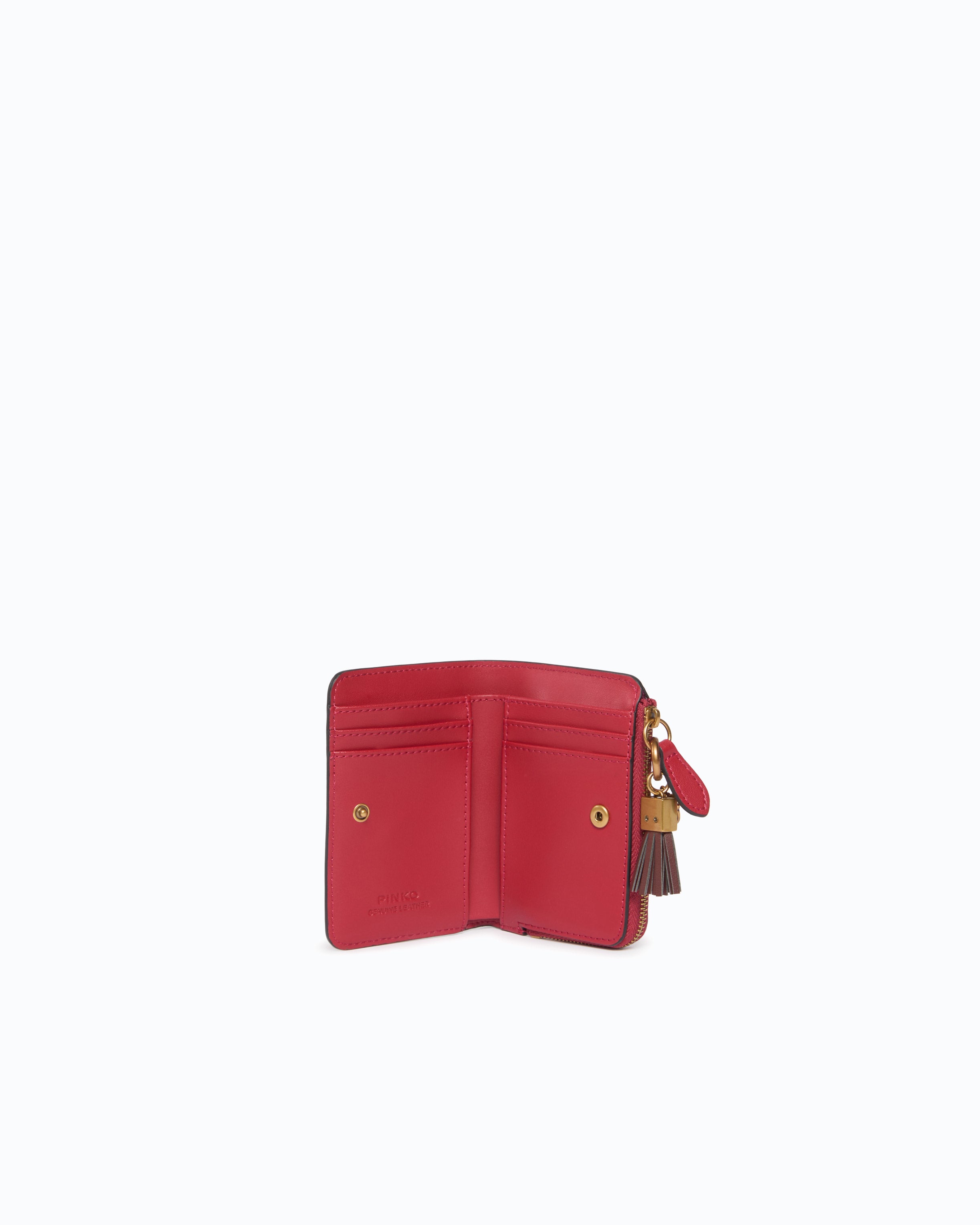 Pinko Mini Wallet portfel skórzany z chwościkiem