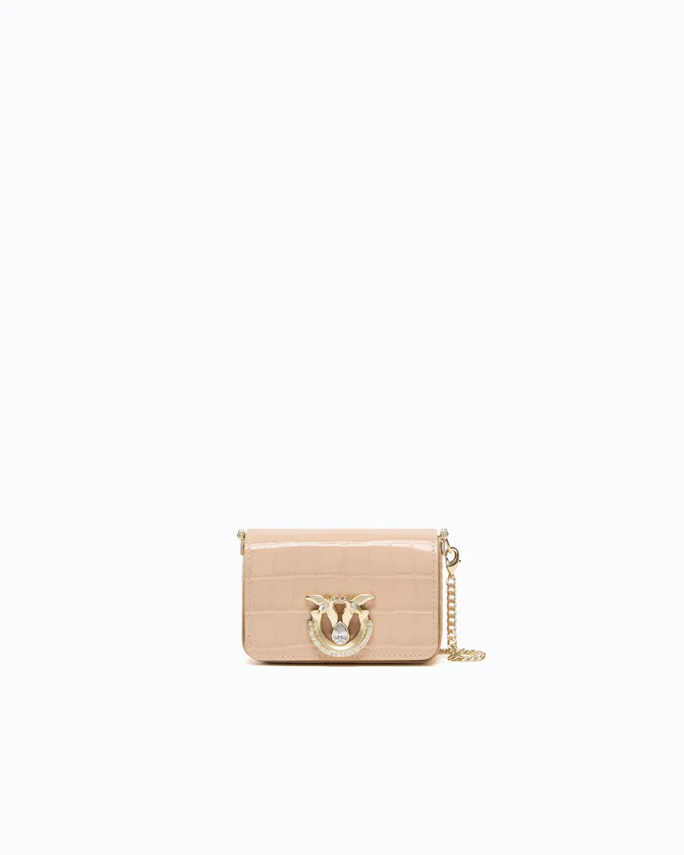 Pinko Micro Love Bag Click kopertówka krokodyl