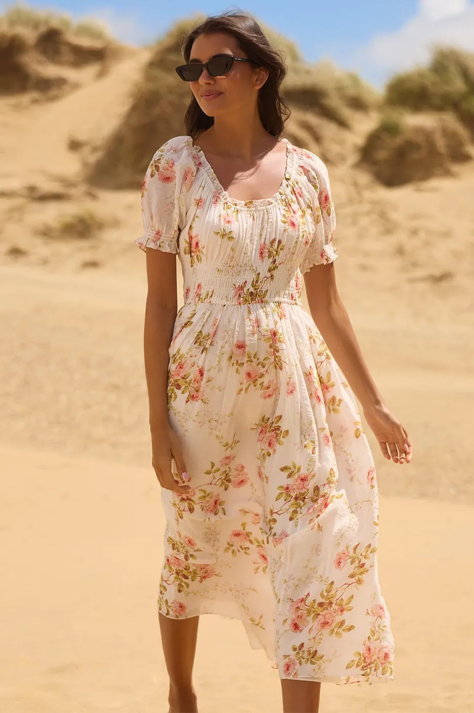 Needle & Thread Summer's Rose Ballerina sukienka biaoaa w kwiaty