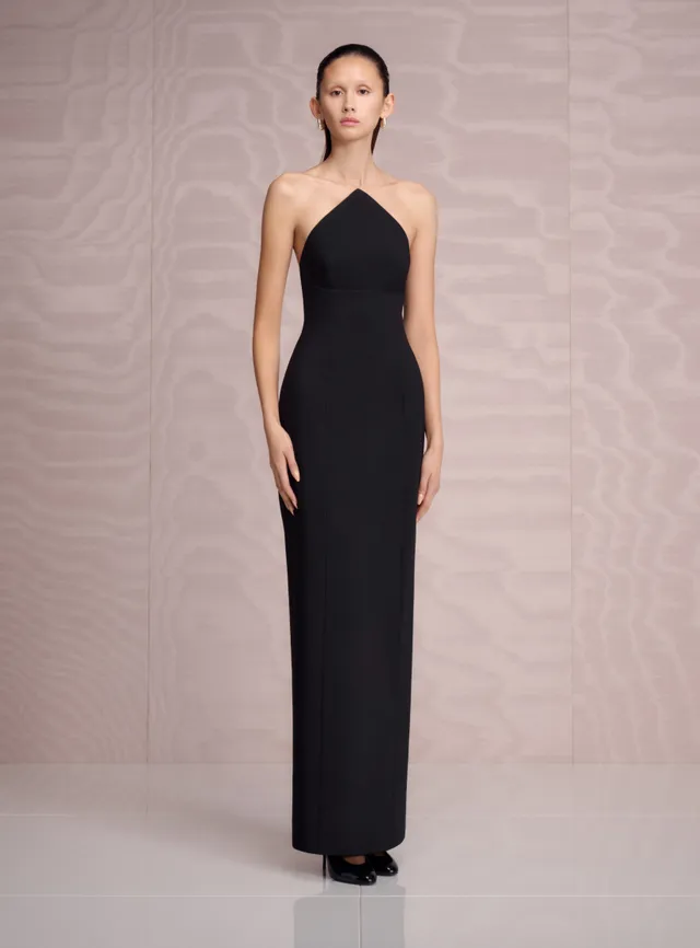 SOLACE LONDON Senna sukienka czarna drapowana