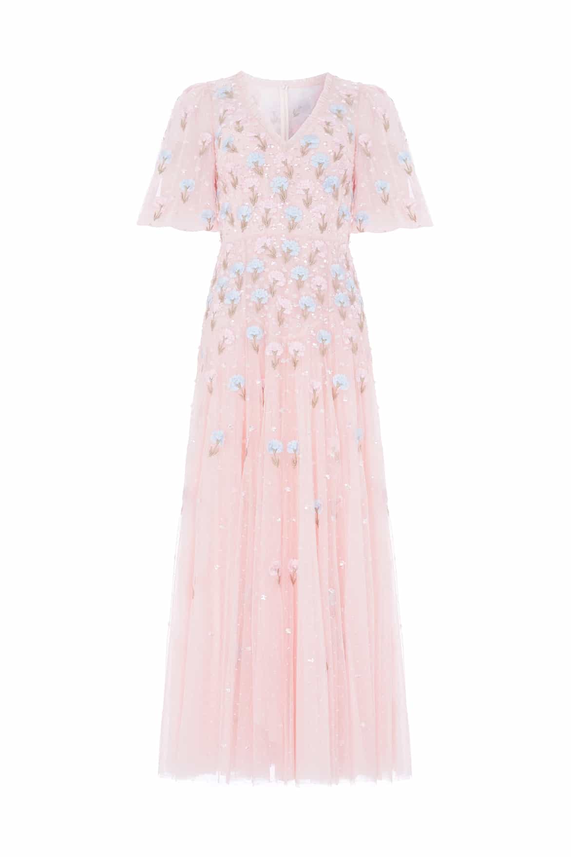 Needle & Thread Dandelion Ditsy Ankle Gown sukienka haft morela