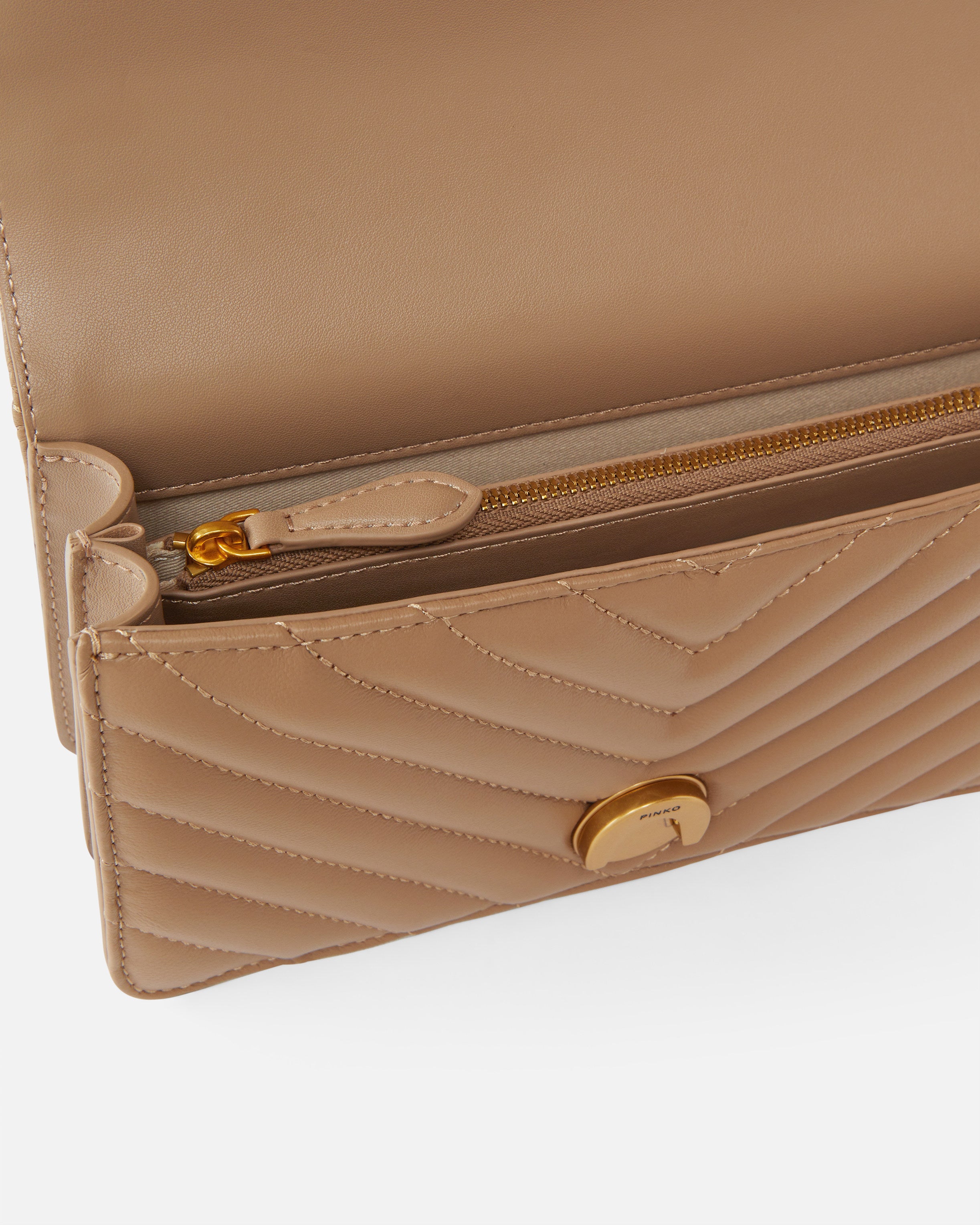 Pinko Love One Mini torebka brązowa chevron