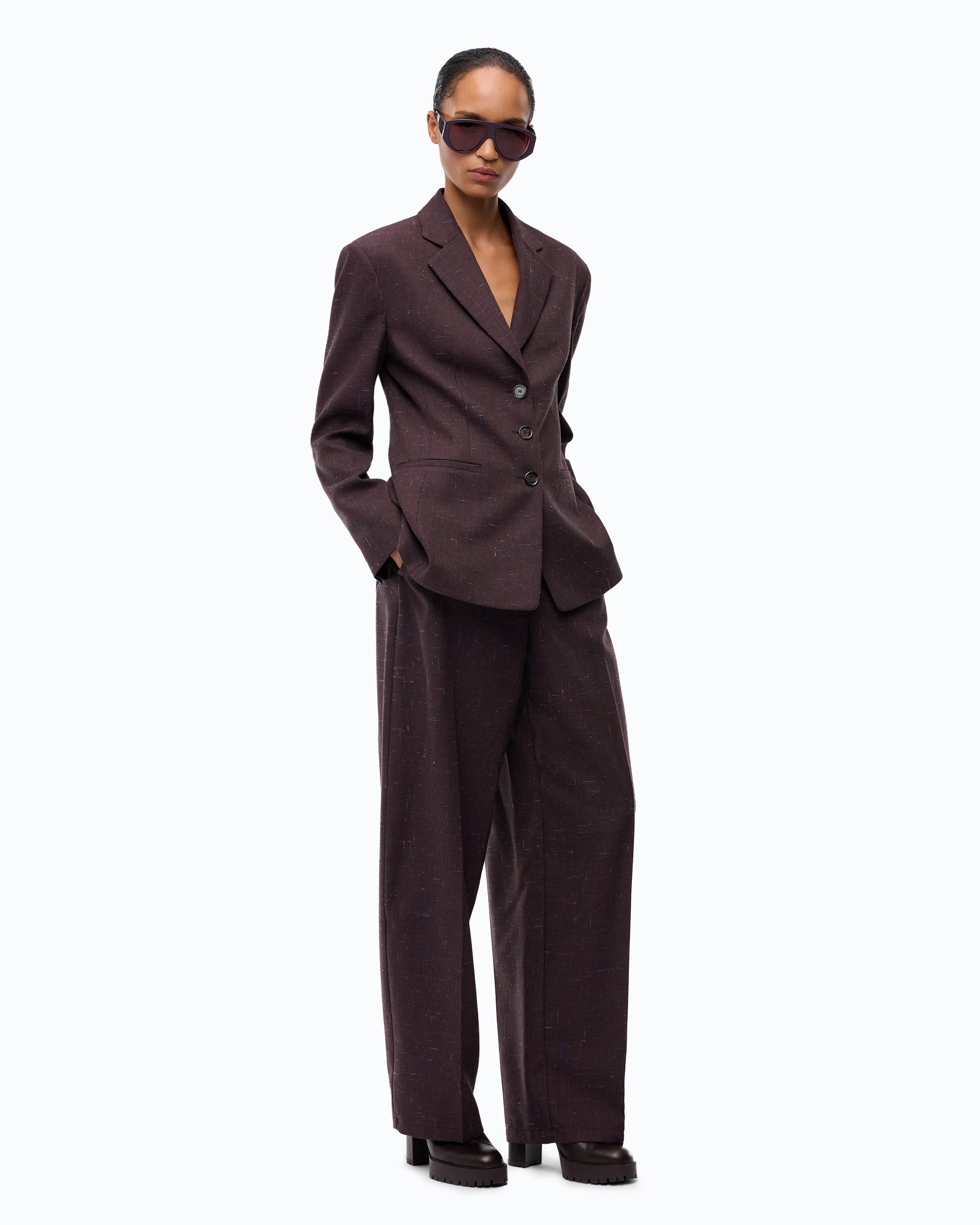Pinko Malvasia Jacket marynarka wełniana fioletowa