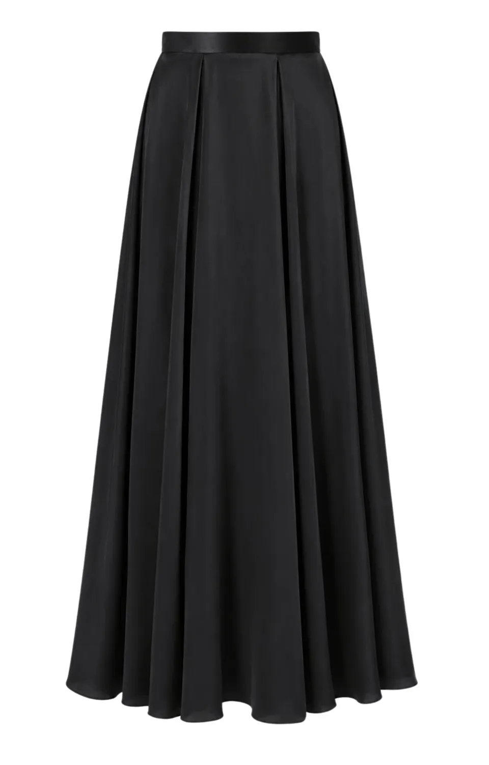 Temperley London Amerie Satin Skirt spódnica czarna maxi jedwab
