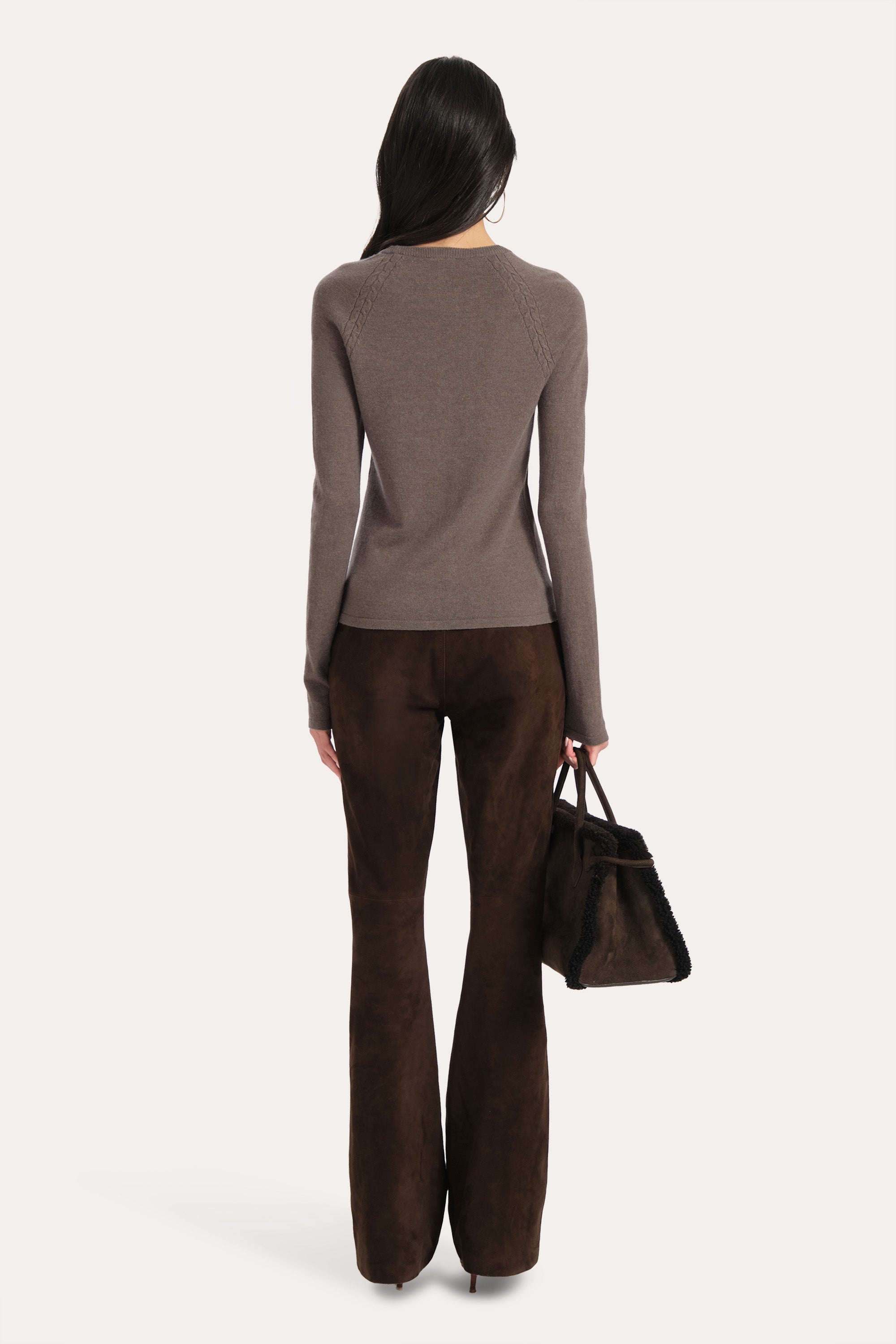 Elie Tahari Kennedy sweter Tobacco wełna-kaszmir