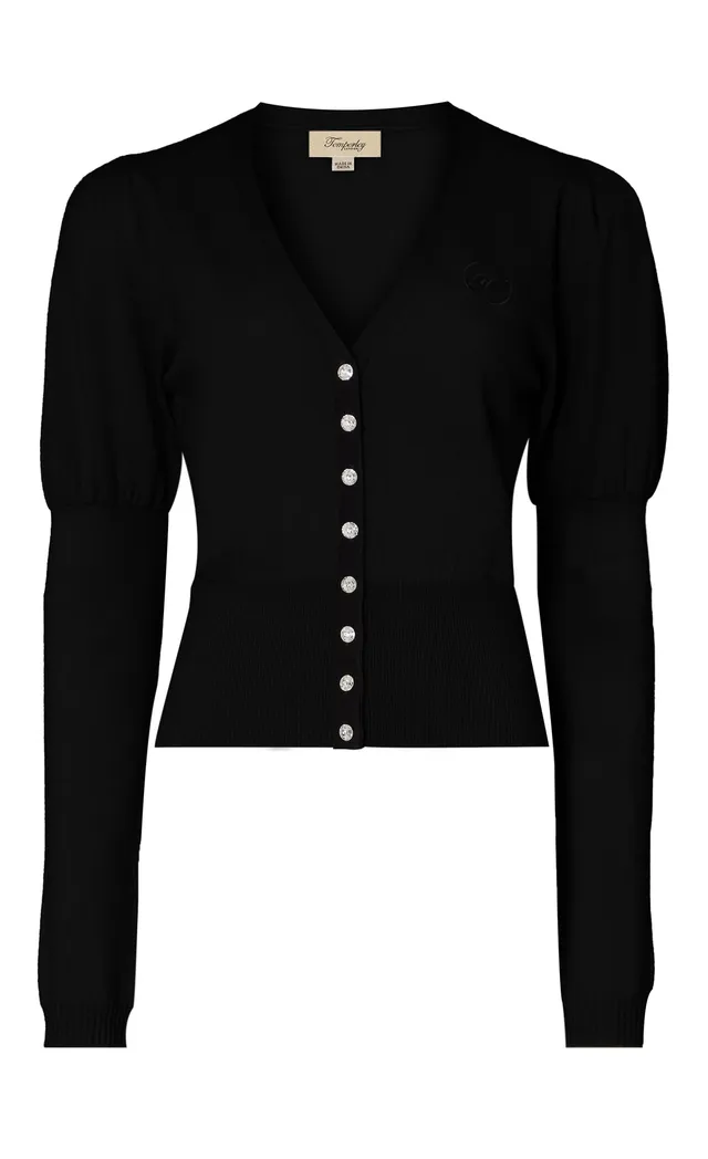 Temperley London T-Logo kardigan kaszmirowy czarny