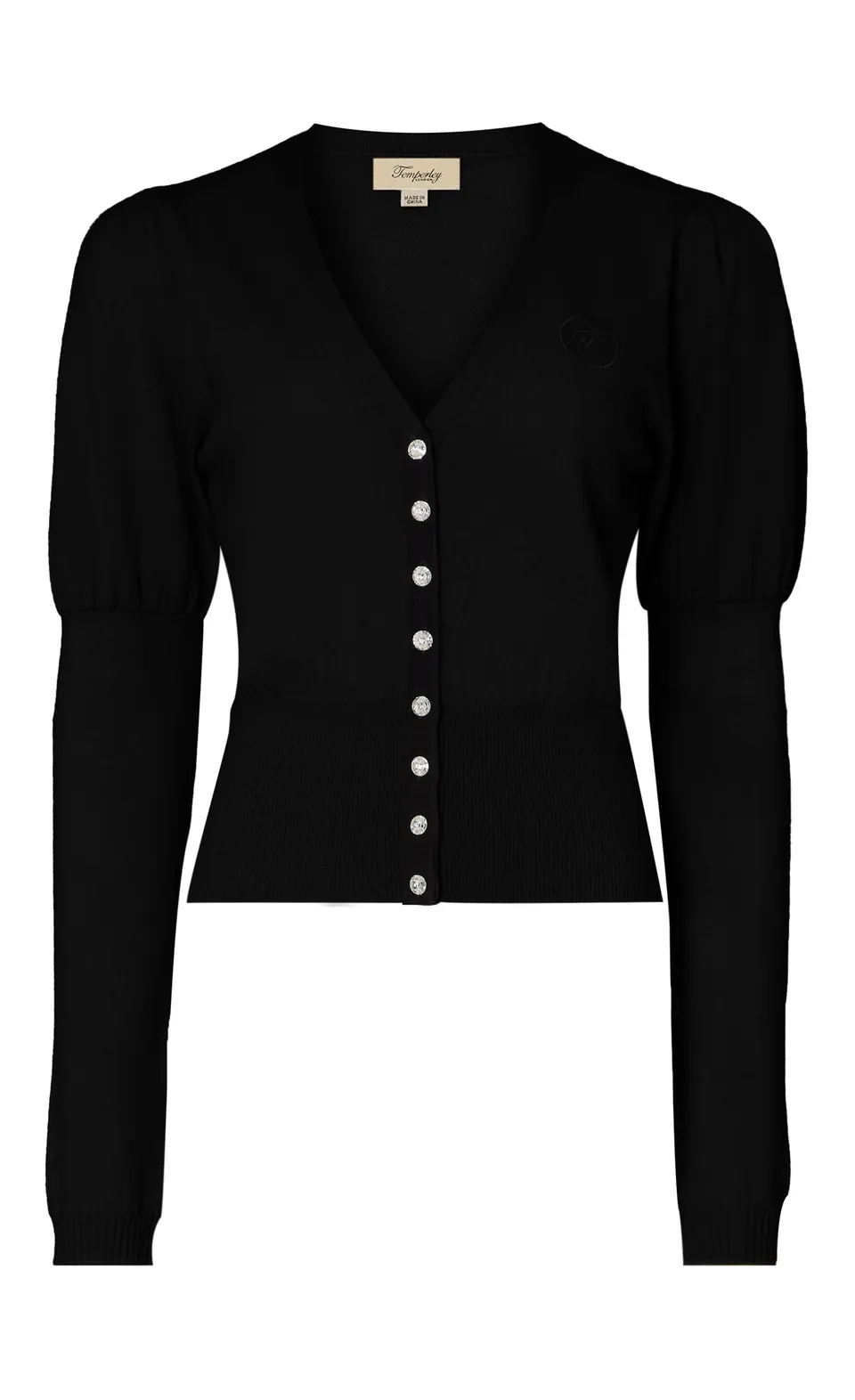Temperley London T-Logo kardigan kaszmirowy czarny