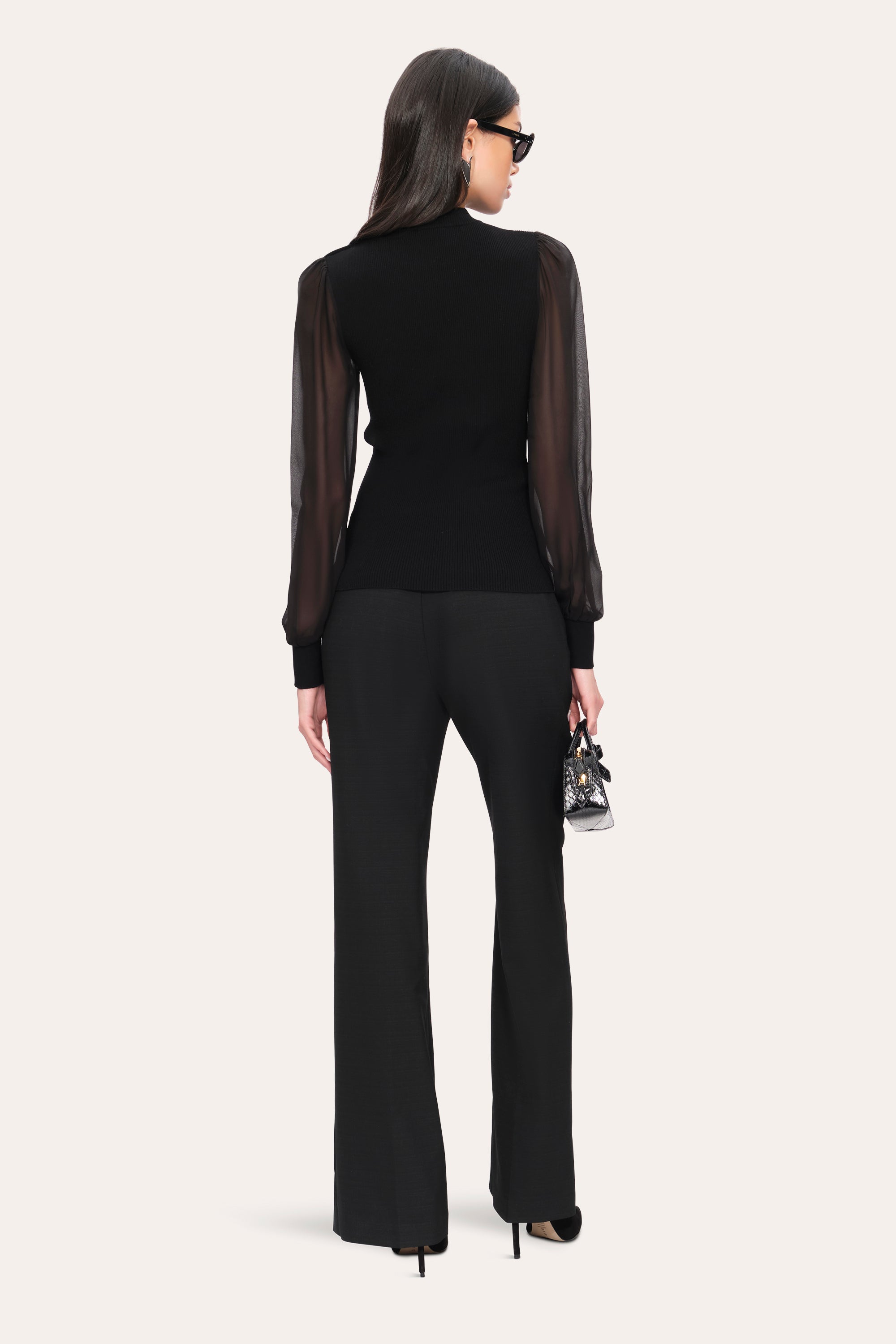 Elie Tahari Chiffon sweter dzianinowy Black