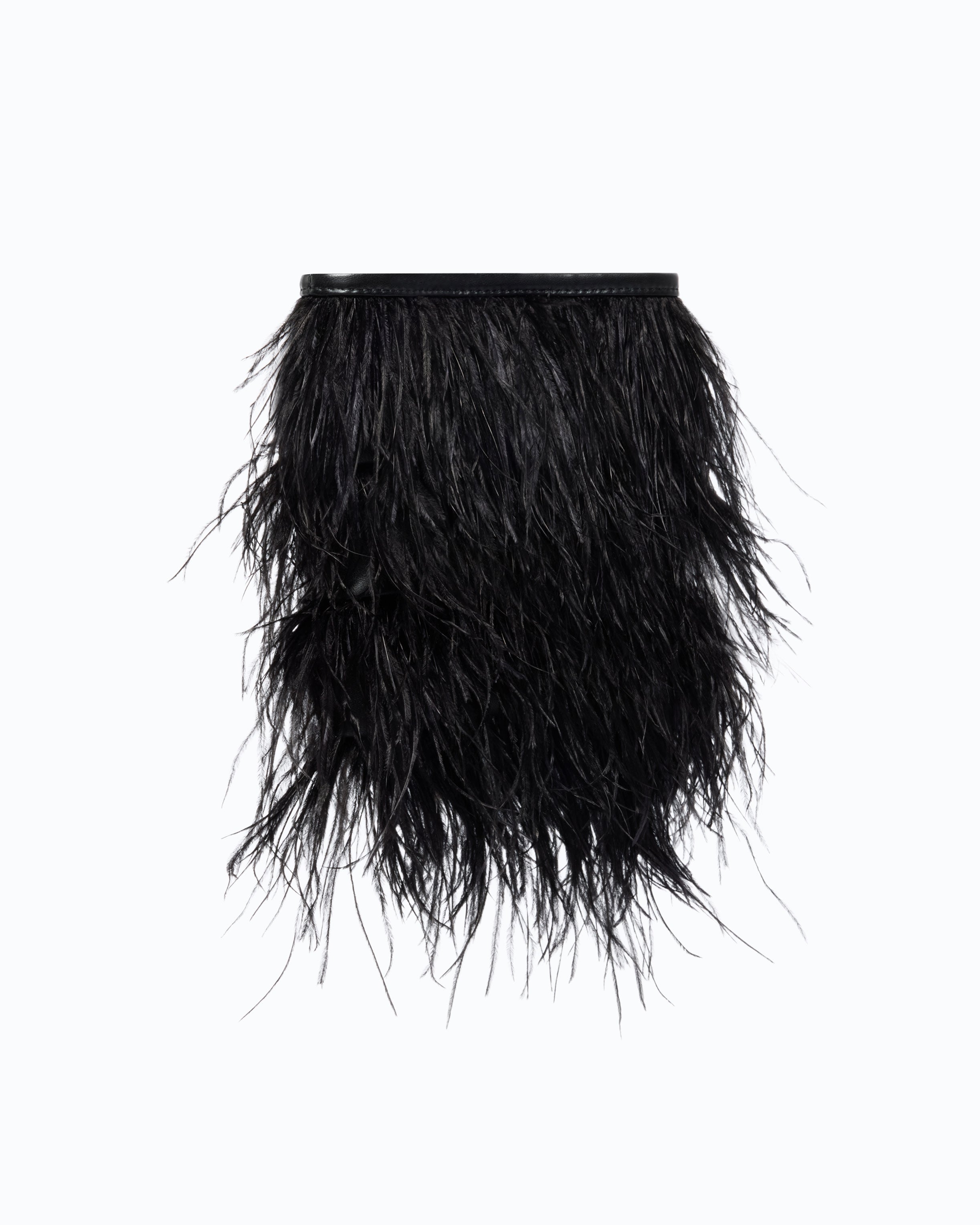Pinko Galleria Clutch torebka pouch czarna pióra limitowana
