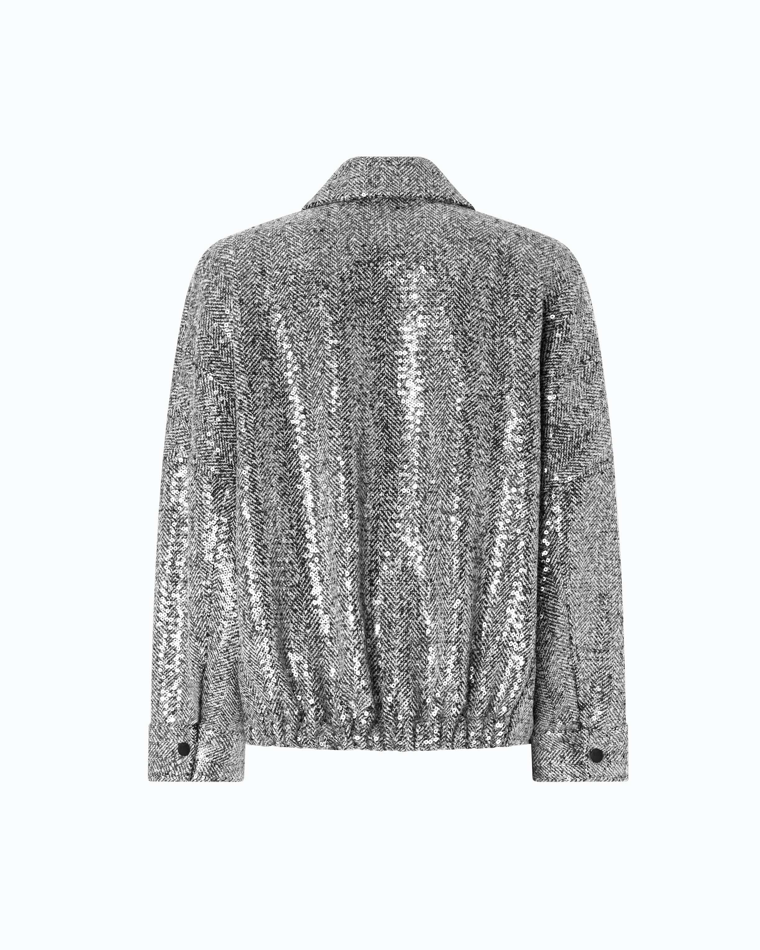 Pinko Bellis Blouson bosmanka czarna z cekinami wełniana