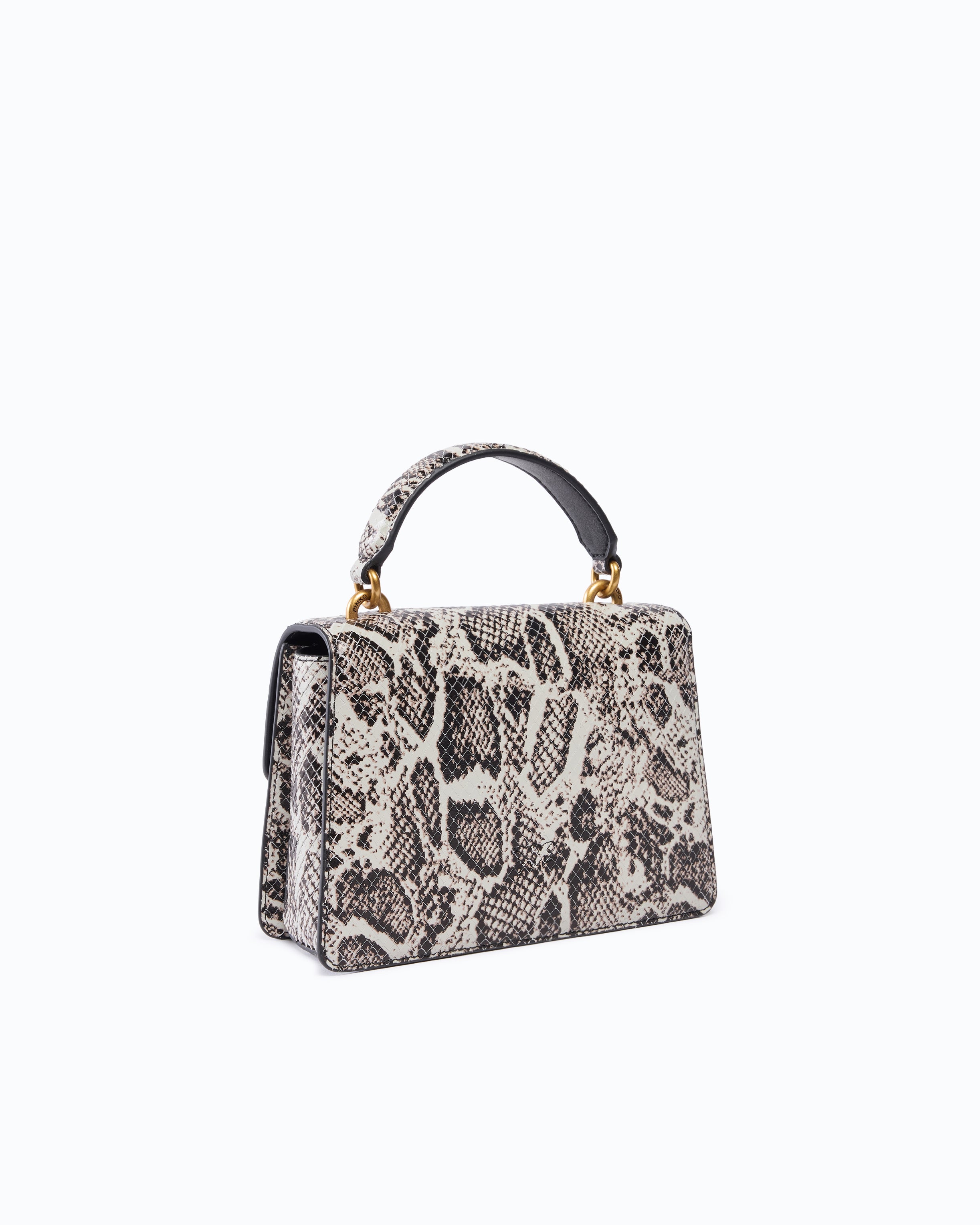 Pinko Love One torebka mini top handle skóra pyton