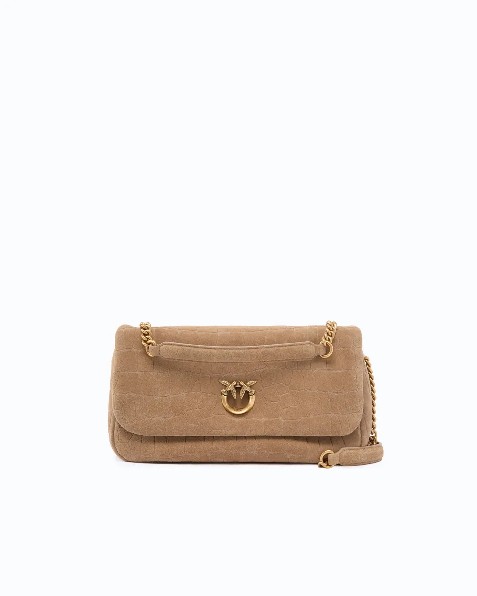 Pinko Love Bag Click torebka skórzana croco średnia