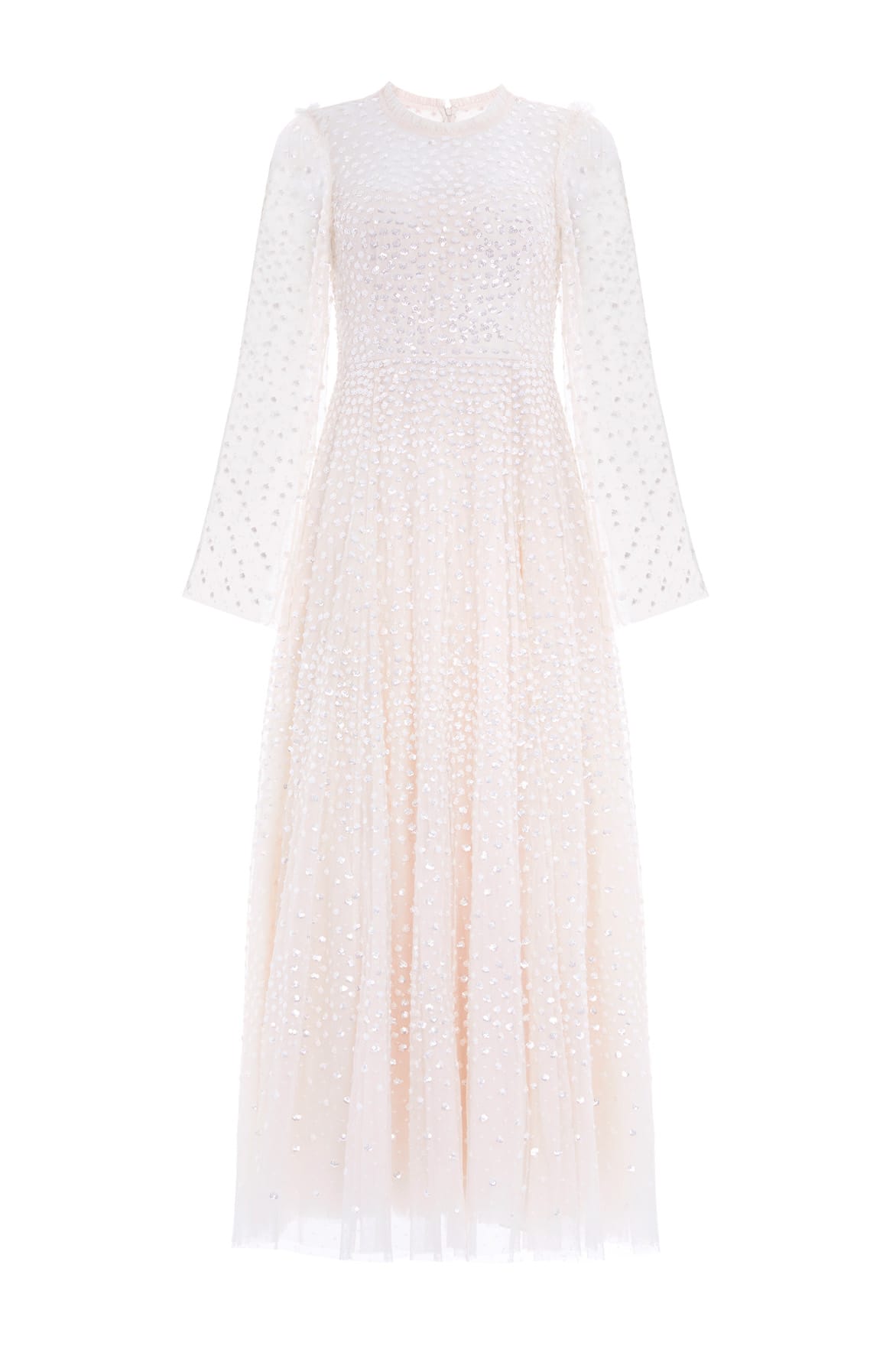 Needle & Thread Scatter Dot Ankle sukienka wieczorowa Cream cekiny