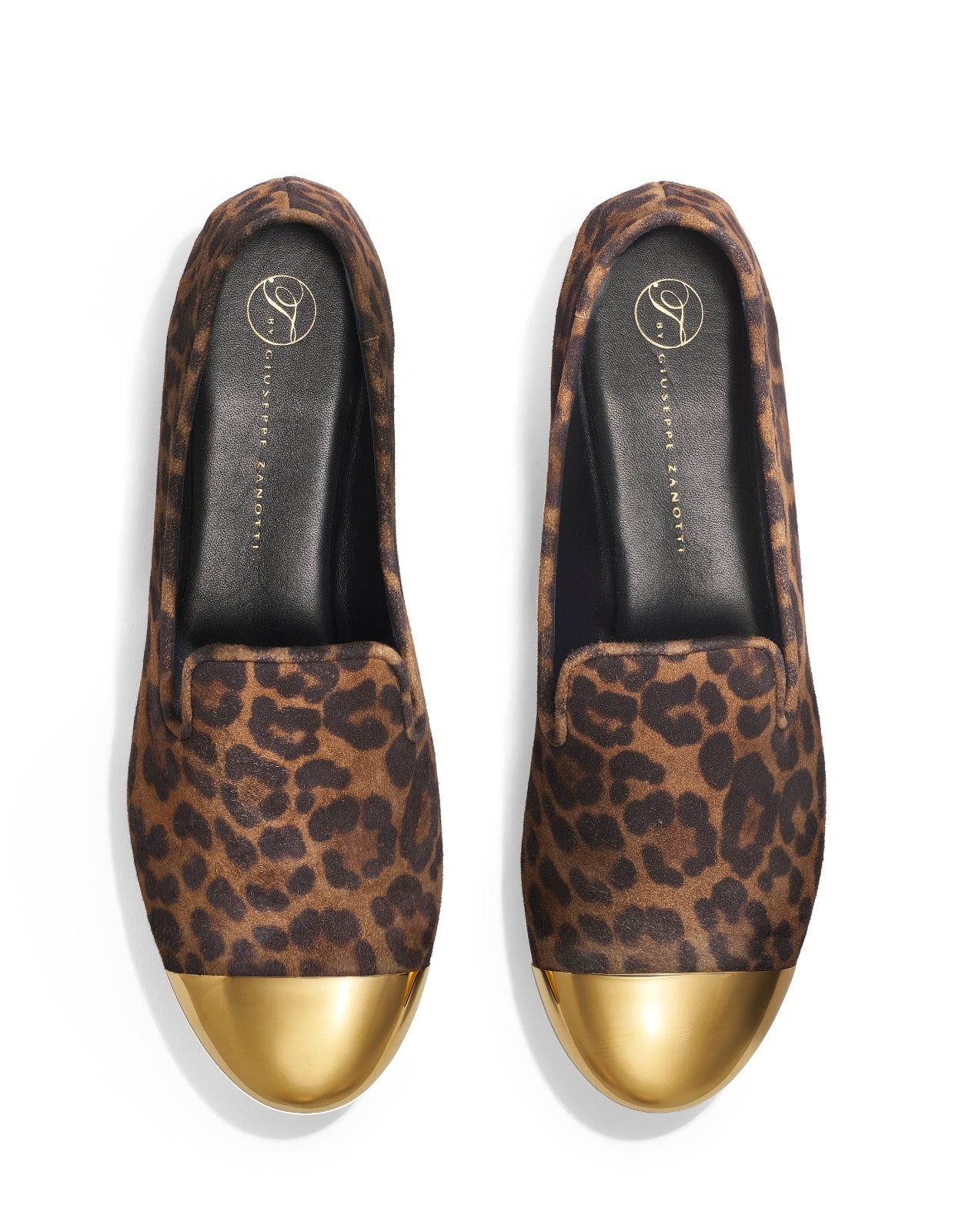Temperley London Vesper mokasyny Leopard złoty nosek