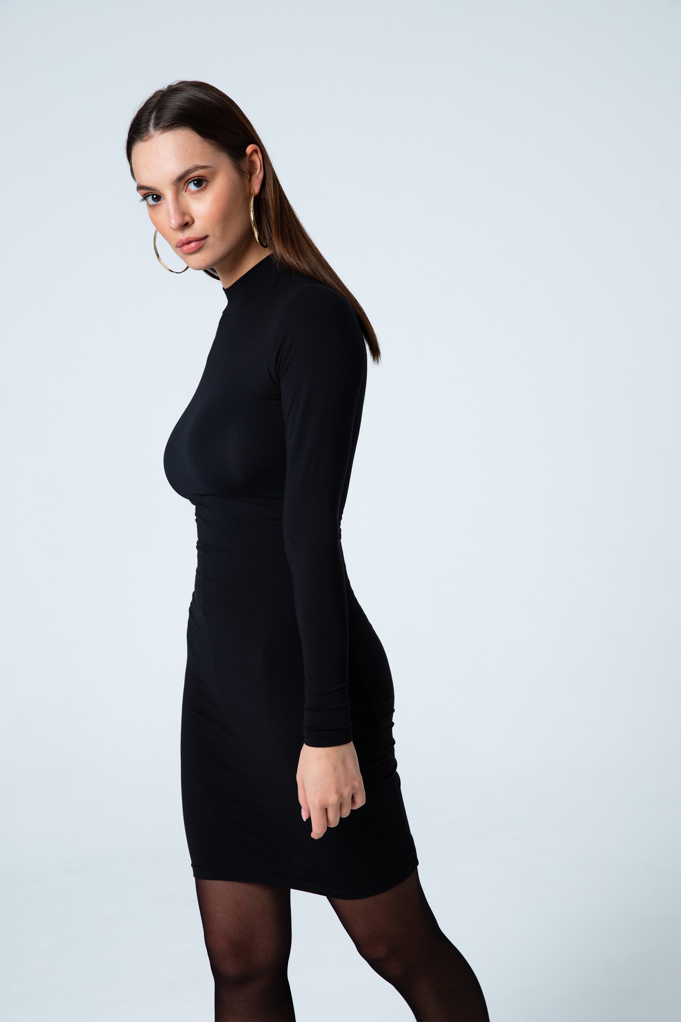 Nudyess Classic sukienka mini Black modalowa