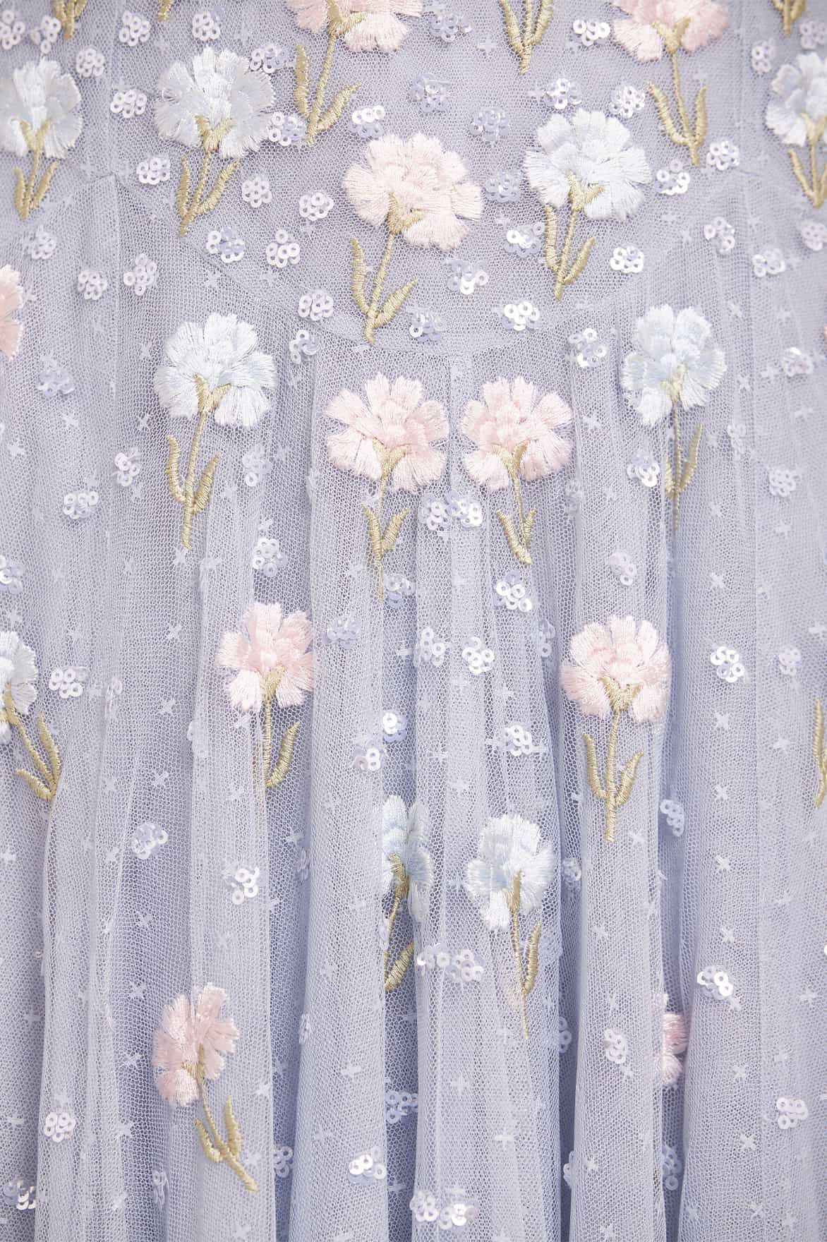 Needle & Thread Dandelion Ditsy Ankle Gown sukienka niebieska