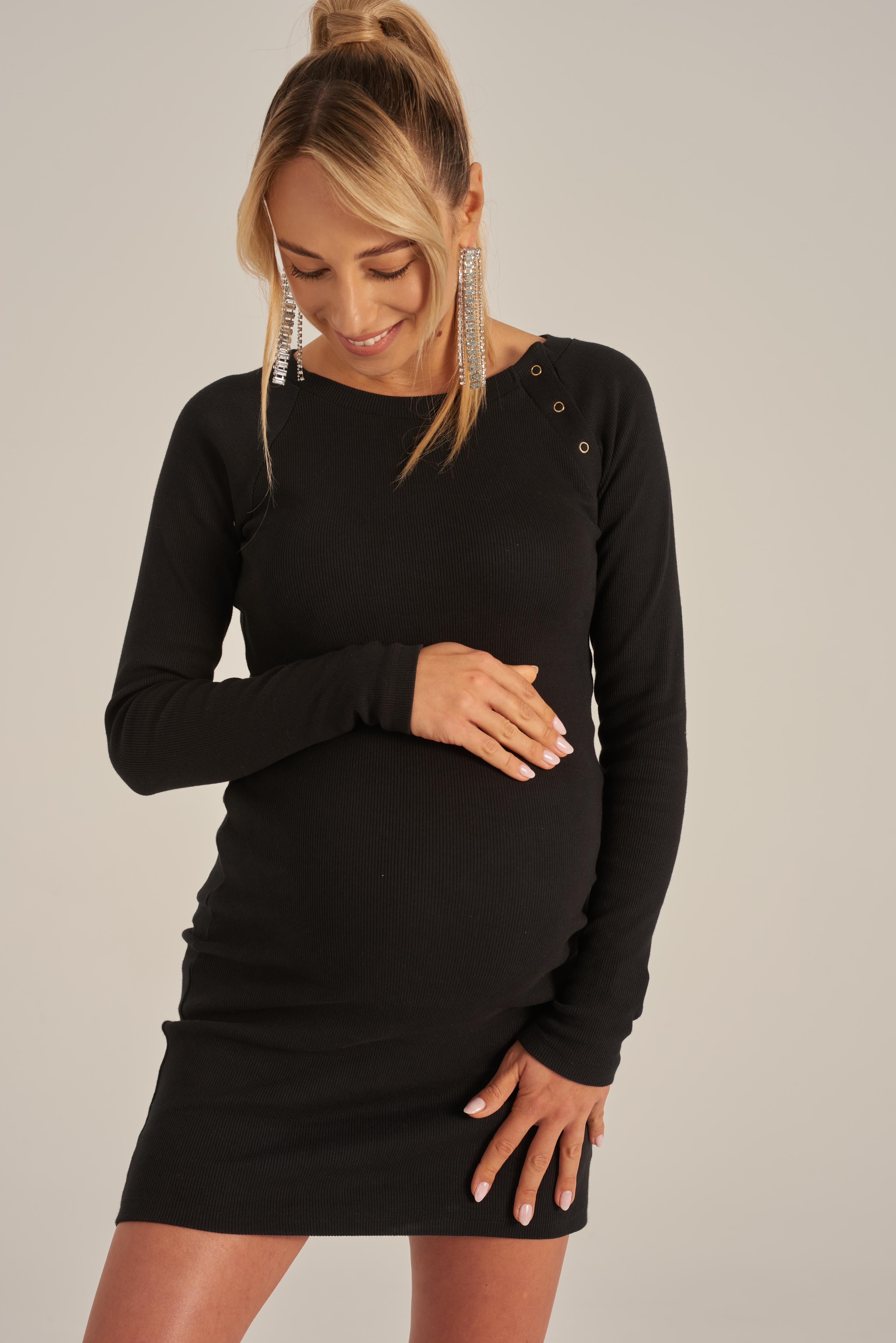 Nudyess Okinawa sukienka mini black prążkowana