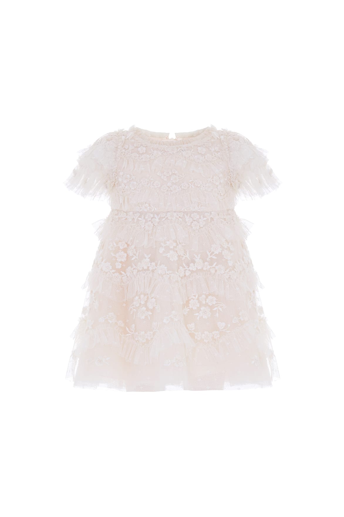 Needle & Thread Daisy Wave Baby sukienka niemowlęca Cream haftowana