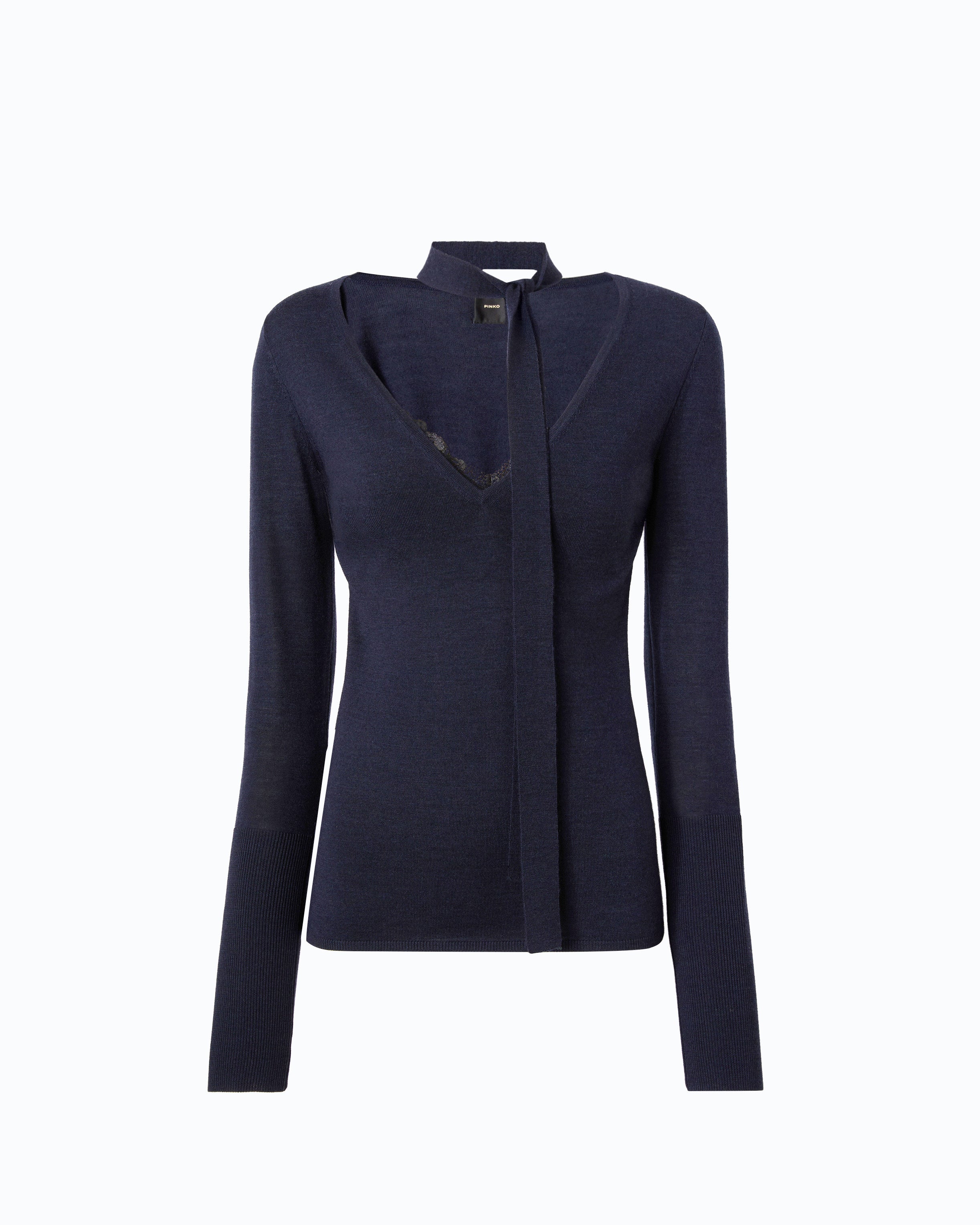 Pinko Soffio Sweater sweter wełniany niebieski
