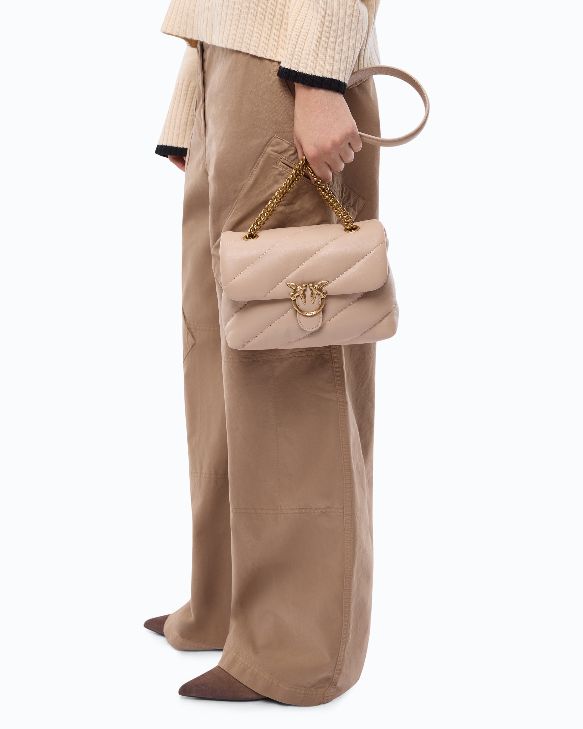 Pinko Love Bag Puff Maxi Quilt torebka beżowa mini
