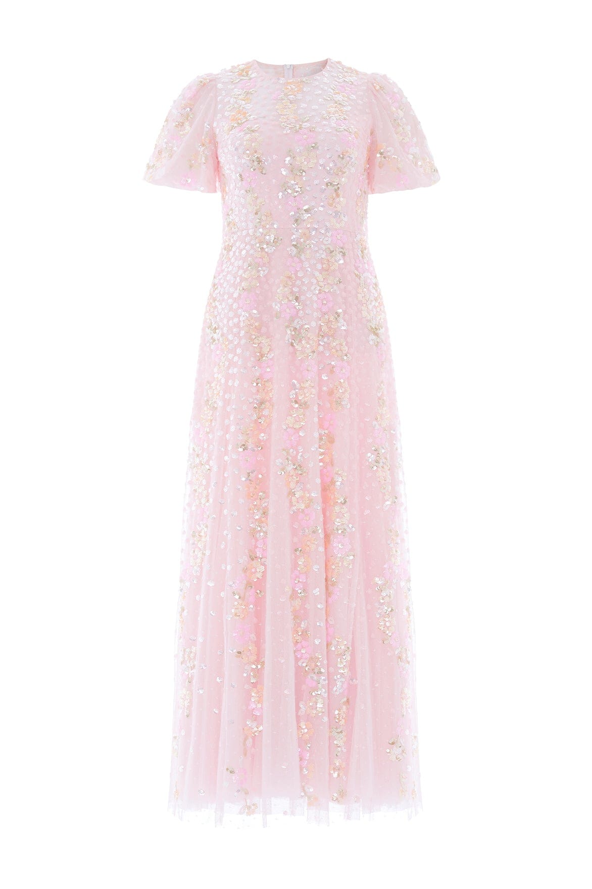 Needle & Thread Confetti Round Neck Ankle Gown sukienka różowa