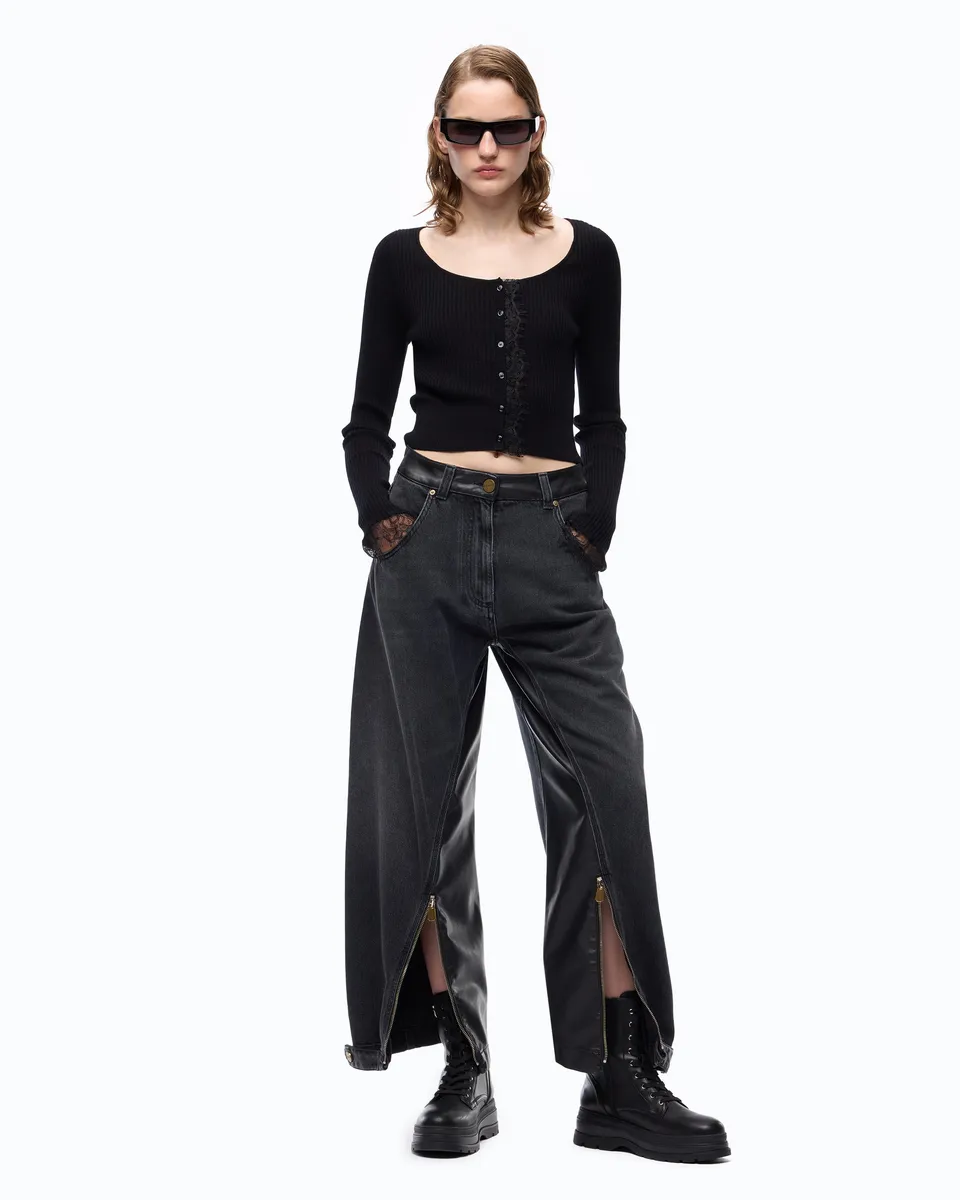 Pinko Sicuro dżinsy balloon denim niebieskie