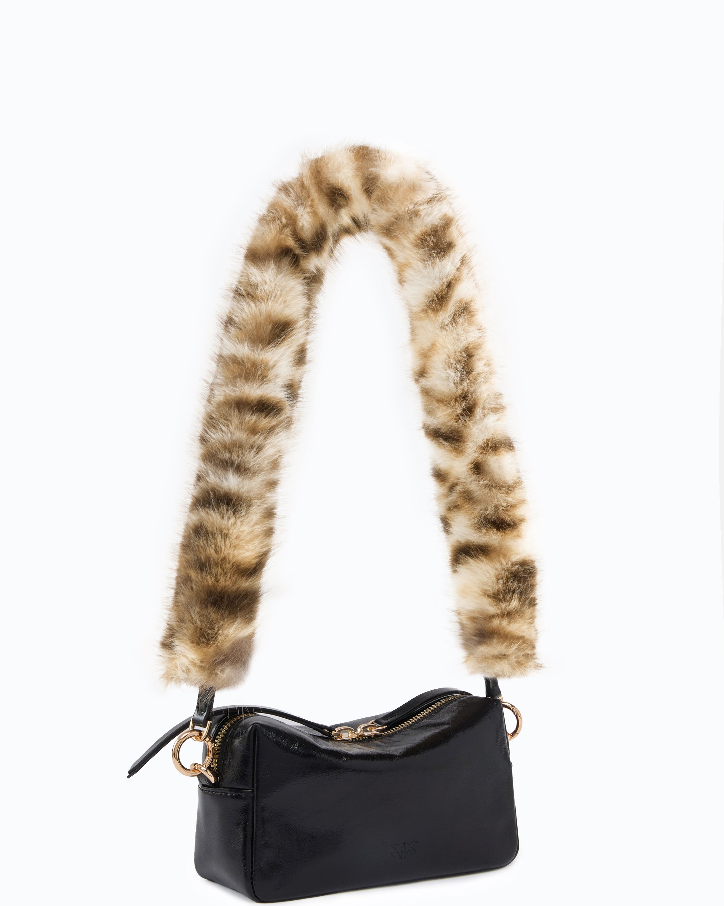 Pinko Triptych Bowling Bag MN torebka skórzana błyszcząca U
