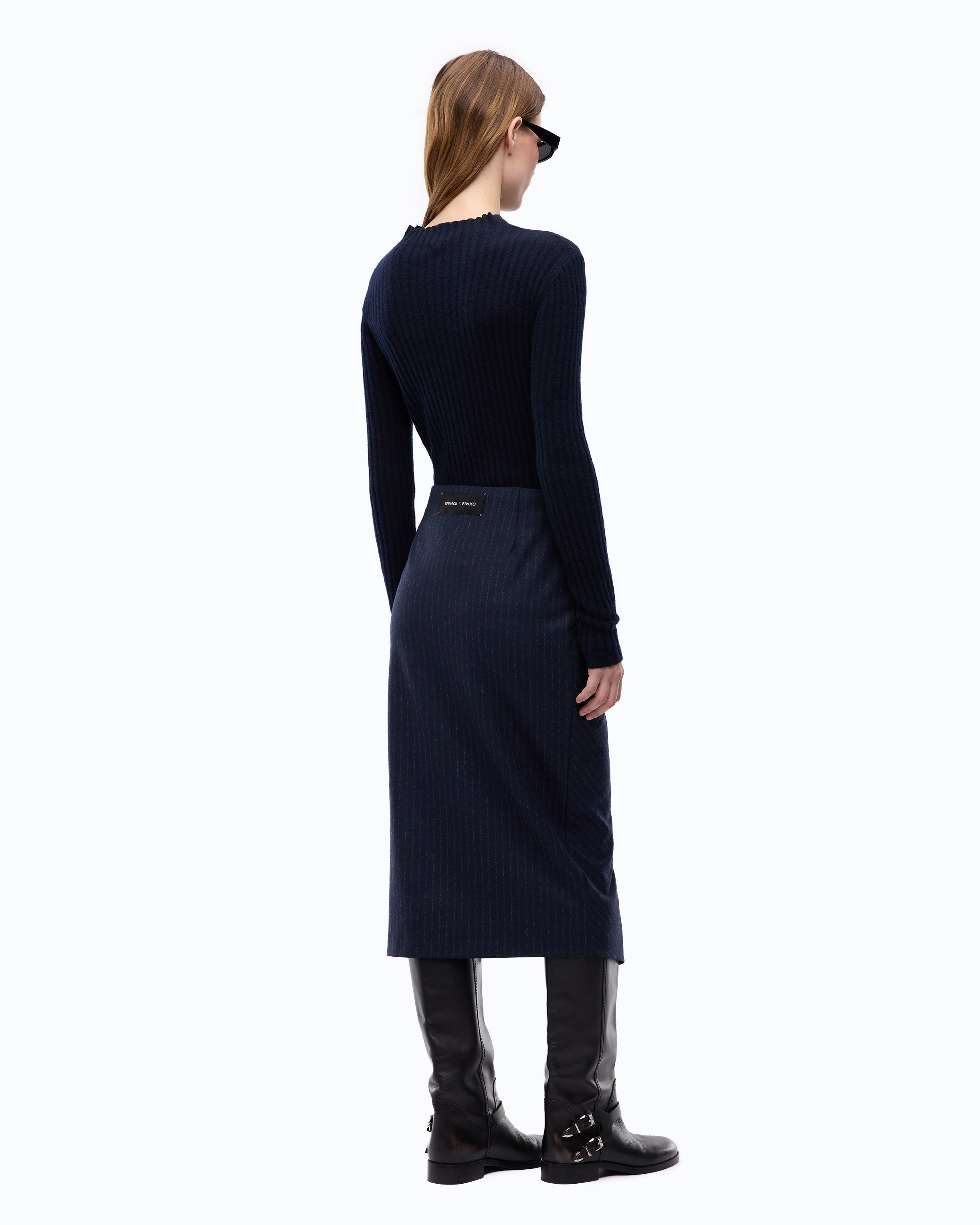 Pinko Dianella Dress sukienka midi niebieska
