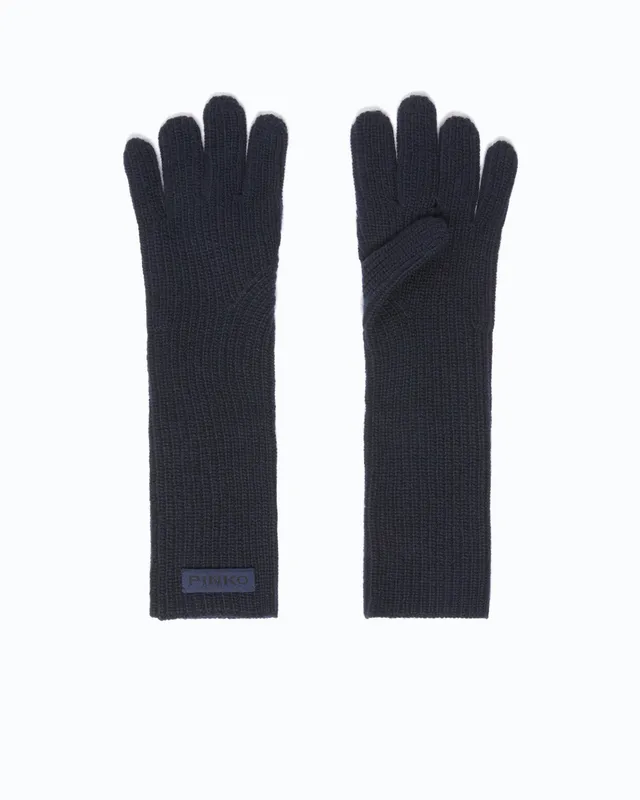 Pinko Grecia Glove rękawiczki niebieskie długie