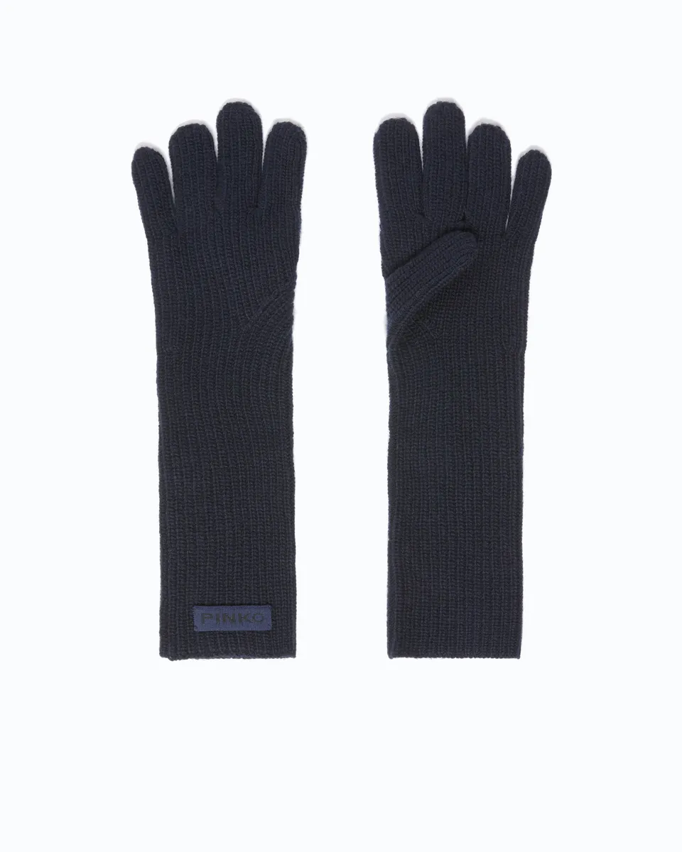 Pinko Grecia Glove rękawiczki niebieskie długie
