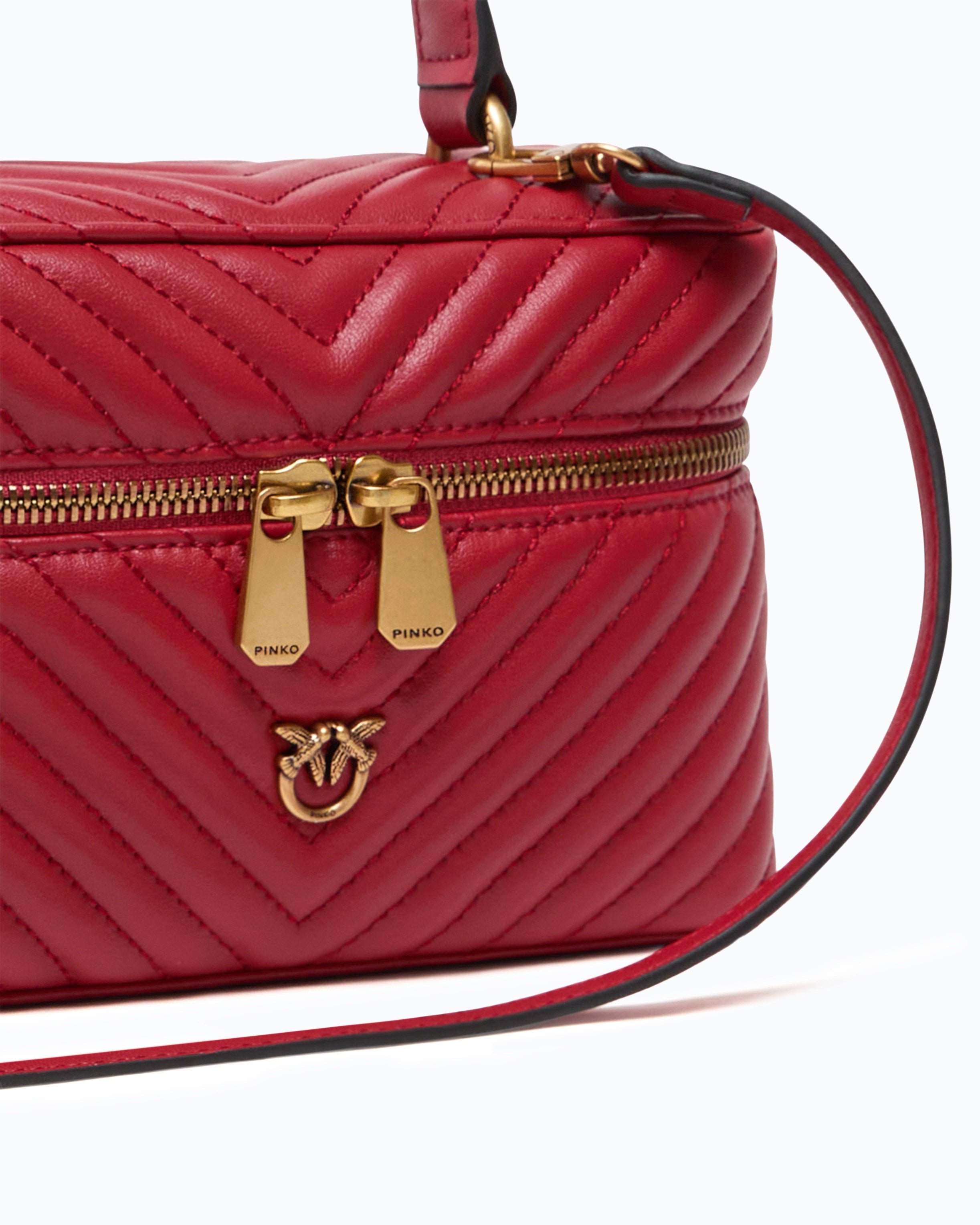 Pinko Vanity Soft Mini kosmetyczka skórzana pikowana